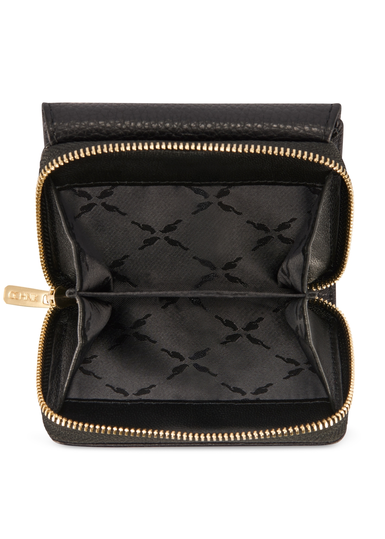 Black leather women's wallet with RFID protection PORES-0825RFID-99(Z25), product view from above on a white background.