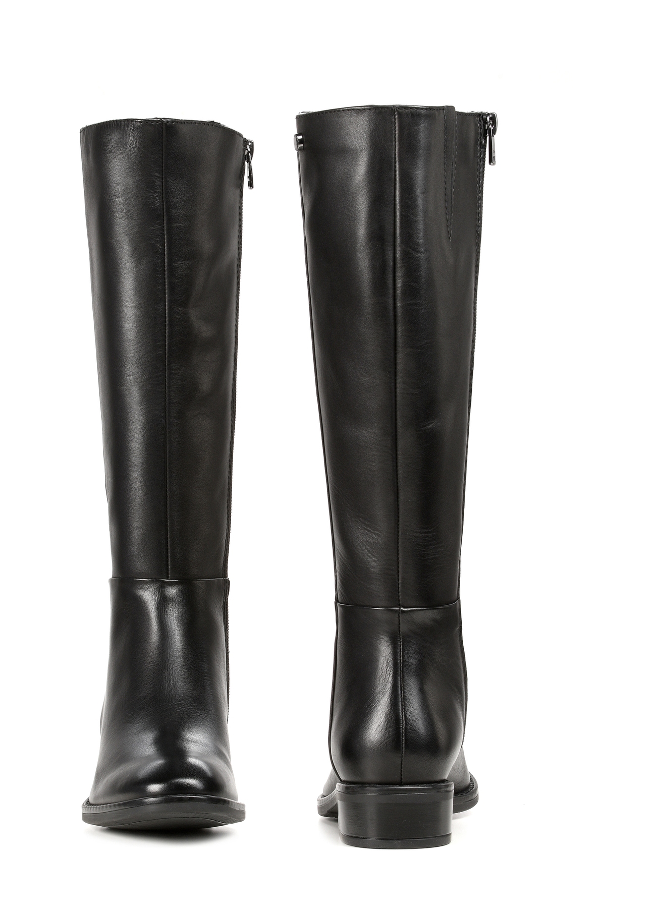 Black leather women's boots BUTYD-1183-99(Z25)