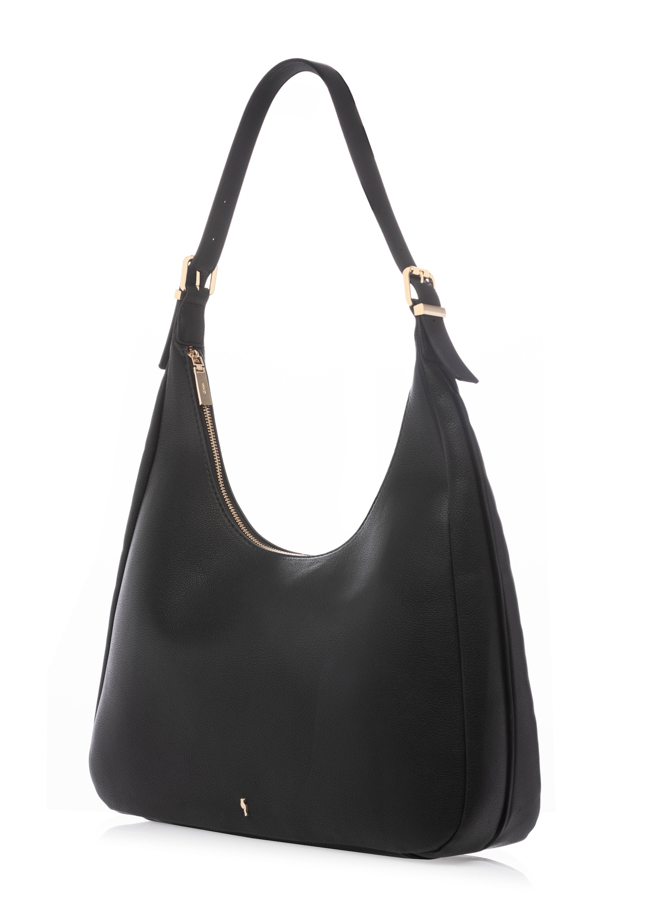 Black women's shopper bag TOREC-1238-99(W26), diagonal product view on a white background.