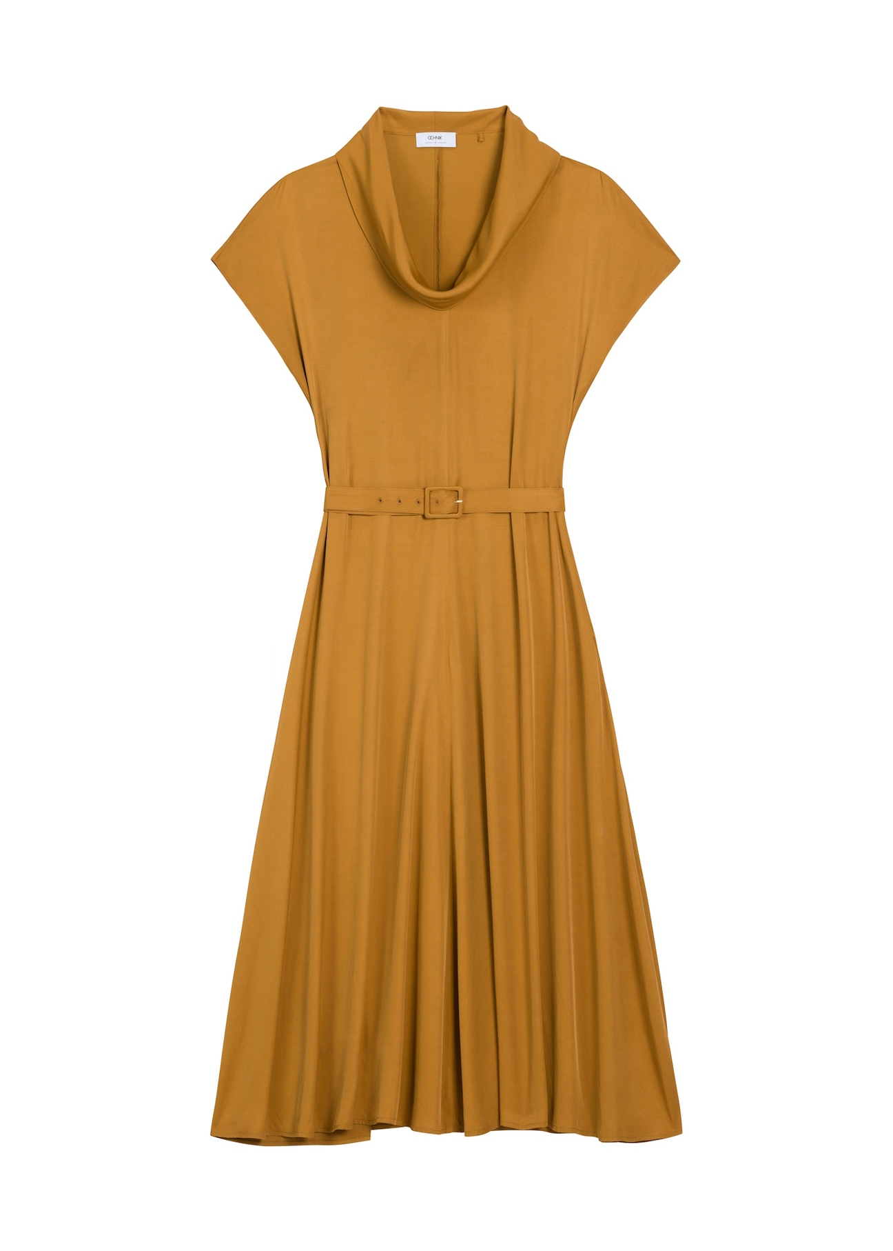 Mustard modal dress SUKDT-0287-2D(Z26) - front product view, on white background.