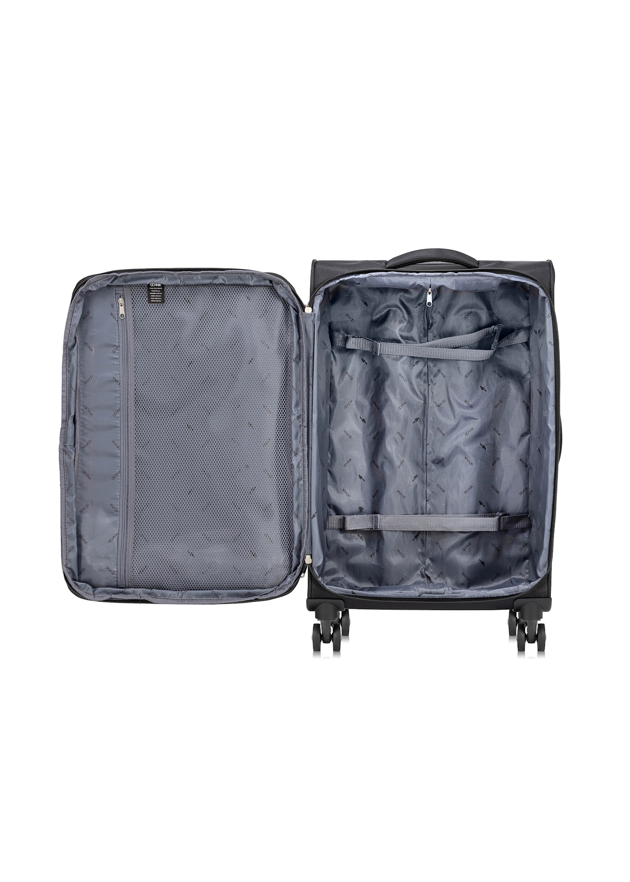 Medium suitcase on wheels WALNY-0042-99-24(W25), product view inside on white background.