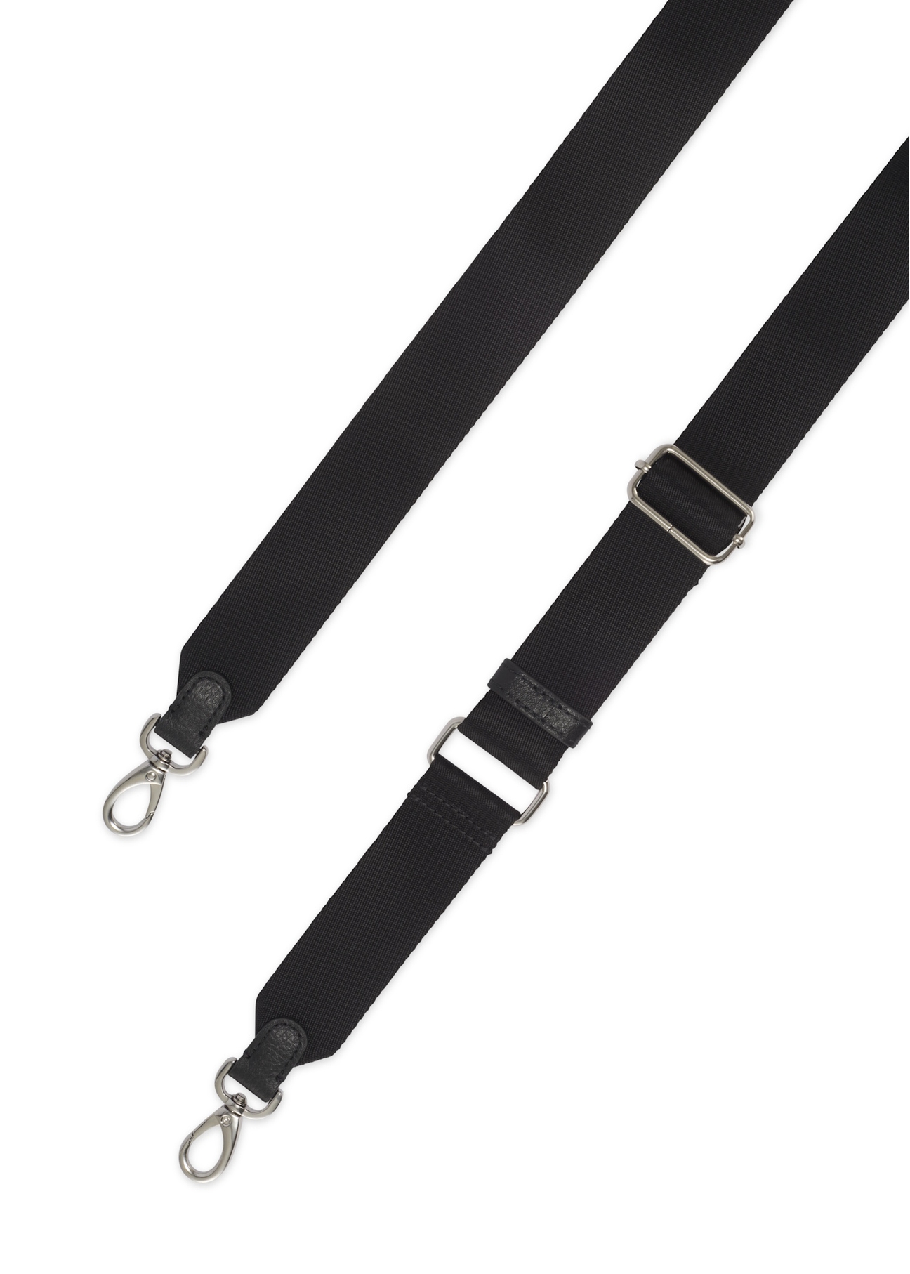 Leather black women's shoulder bag TORES-1347-9I(Z26), view of the product strap on a white background.