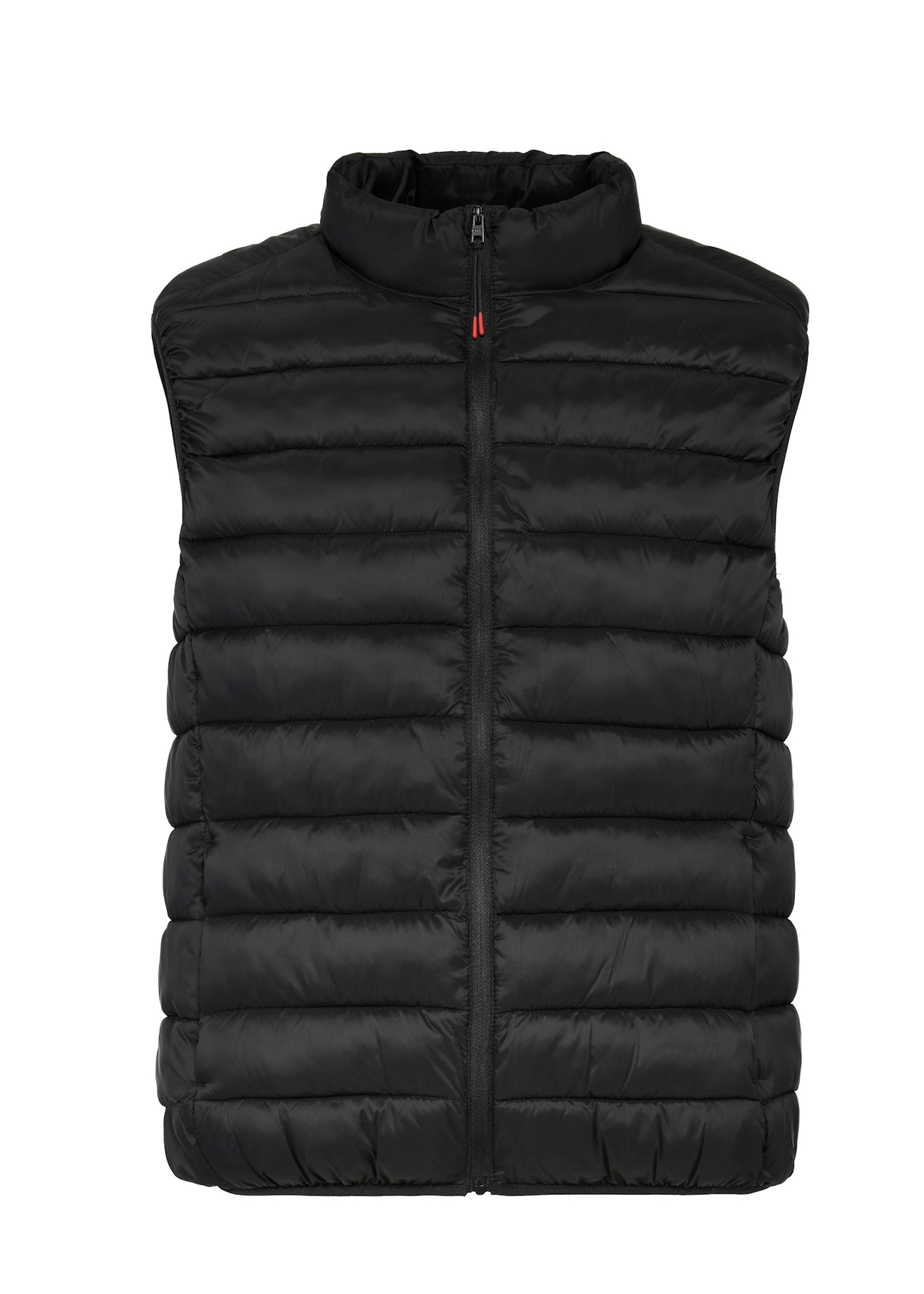 Black men's quilted vest KAMMT-0006-99(Z25), product visible from the front on a white background.