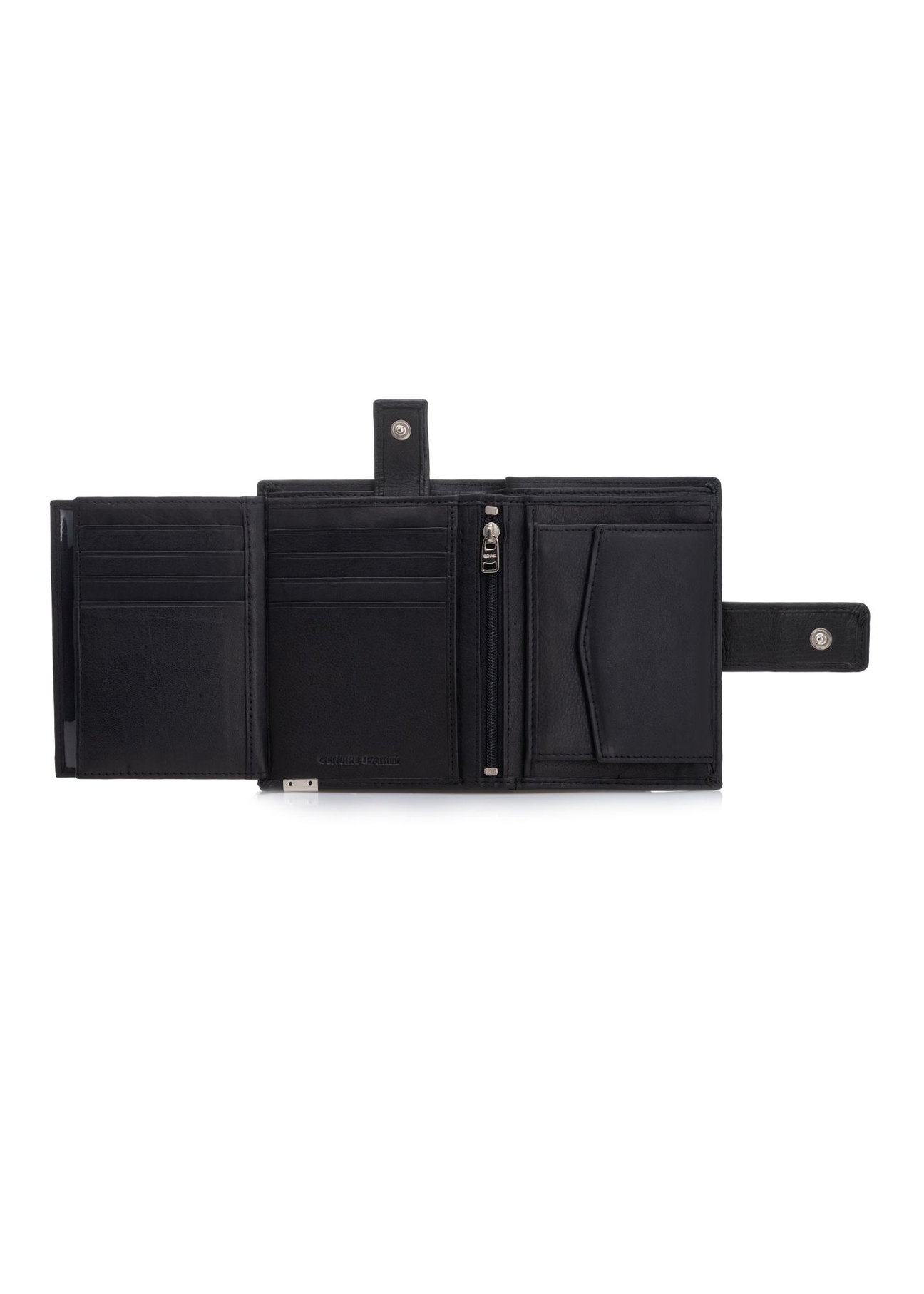 Large men's leather wallet PORMS-0143B-99(Z25), product view inside on white background.