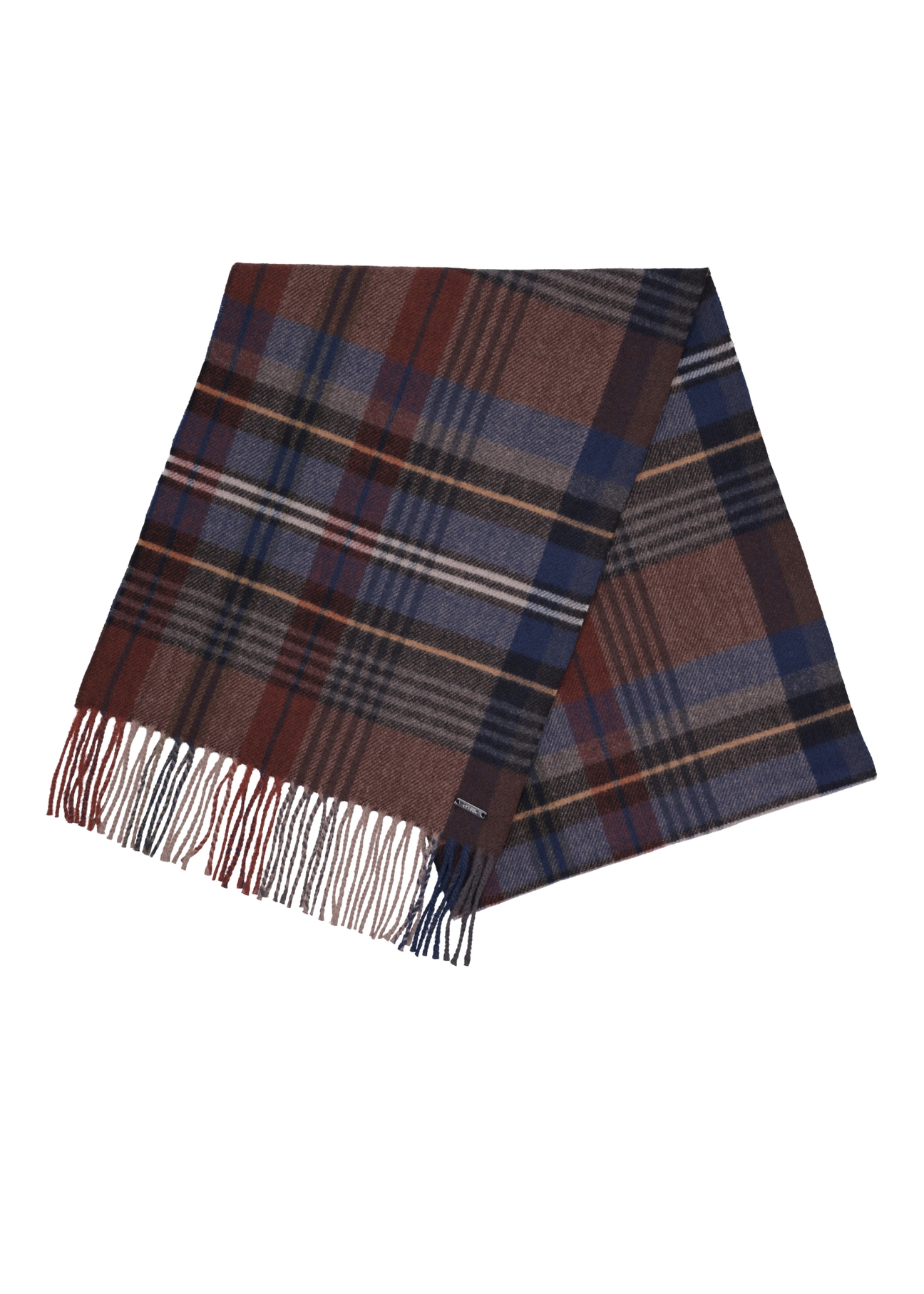 Men's checkered scarf SZAMT-0088-7I(Z26), front view of the folded product on a white background.