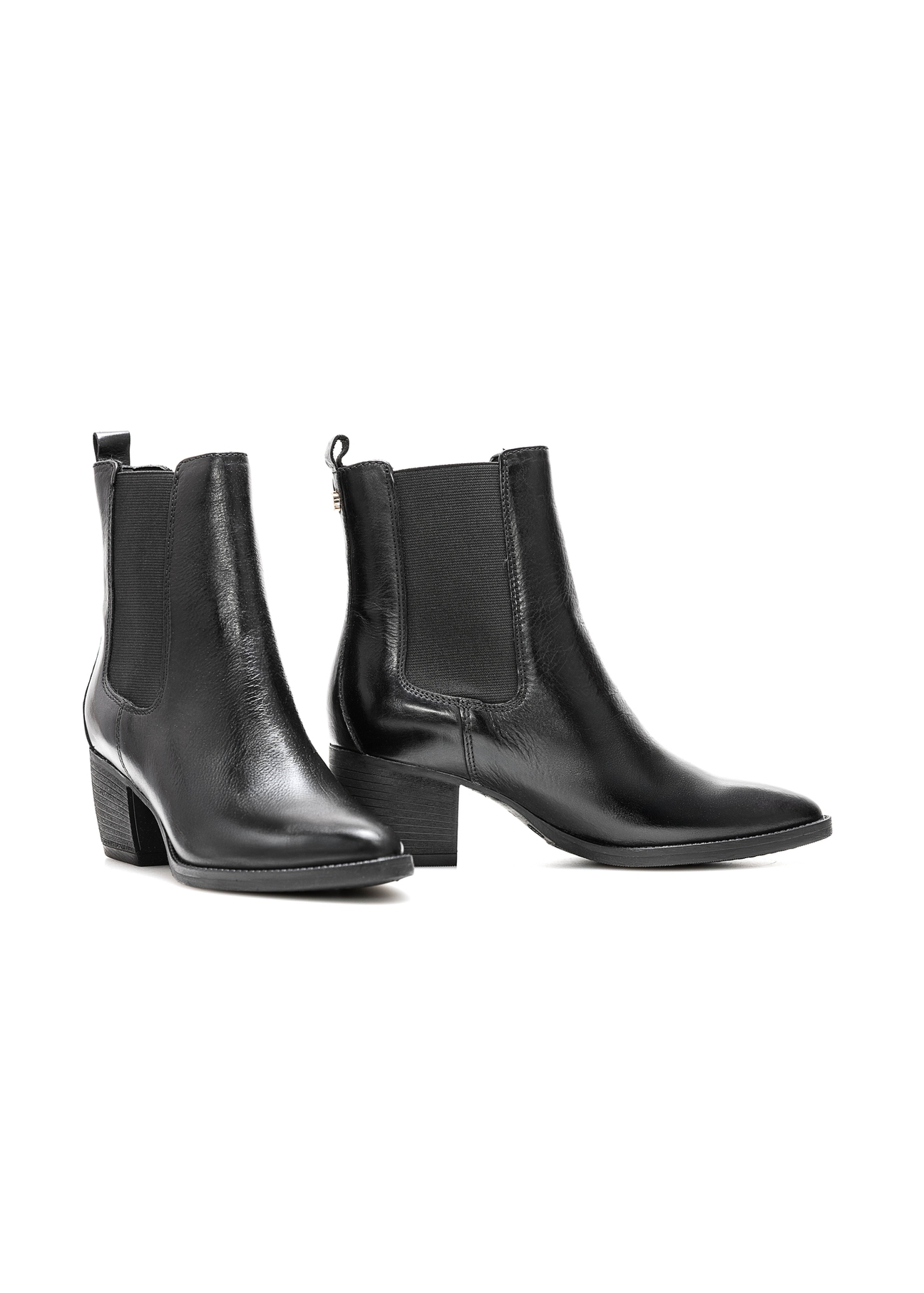 Women's leather Chelsea boots with a block heel BUTYD-1184-99(Z25)