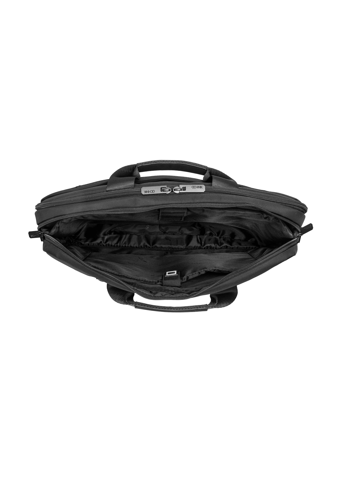 Black men's laptop bag TORMN-0422-99(Z26), product view inside on white background.