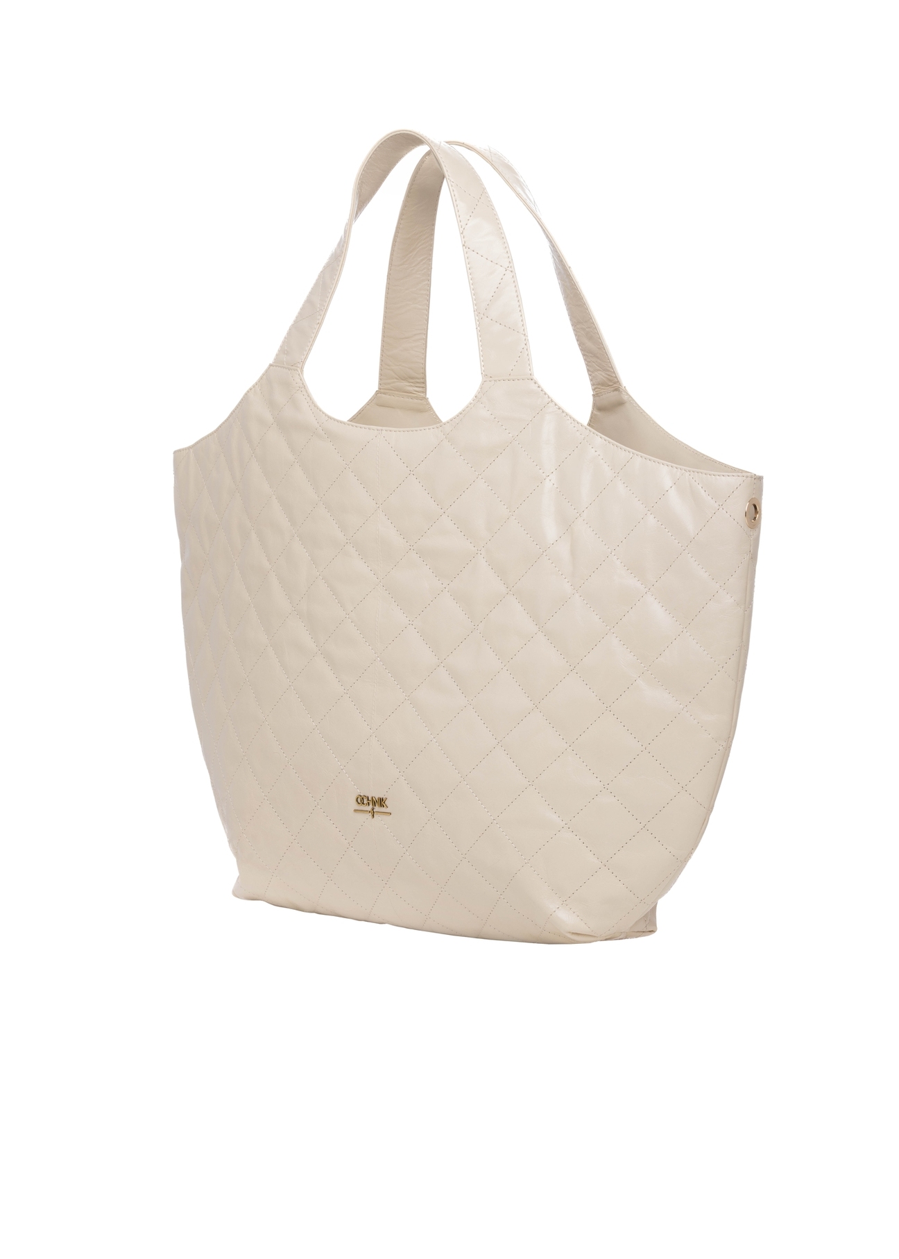 Large quilted leather women's handbag TORES-1306-0B(W26), diagonal product view on a white background.
