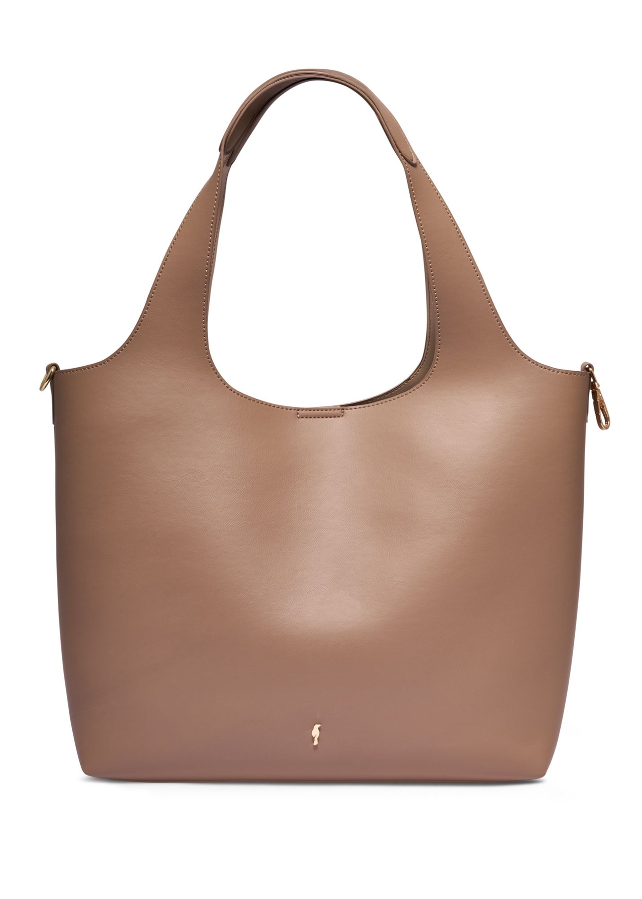 Beige women's shopper bag TOREC-1259-1B(Z26) - front product view, on white background.
