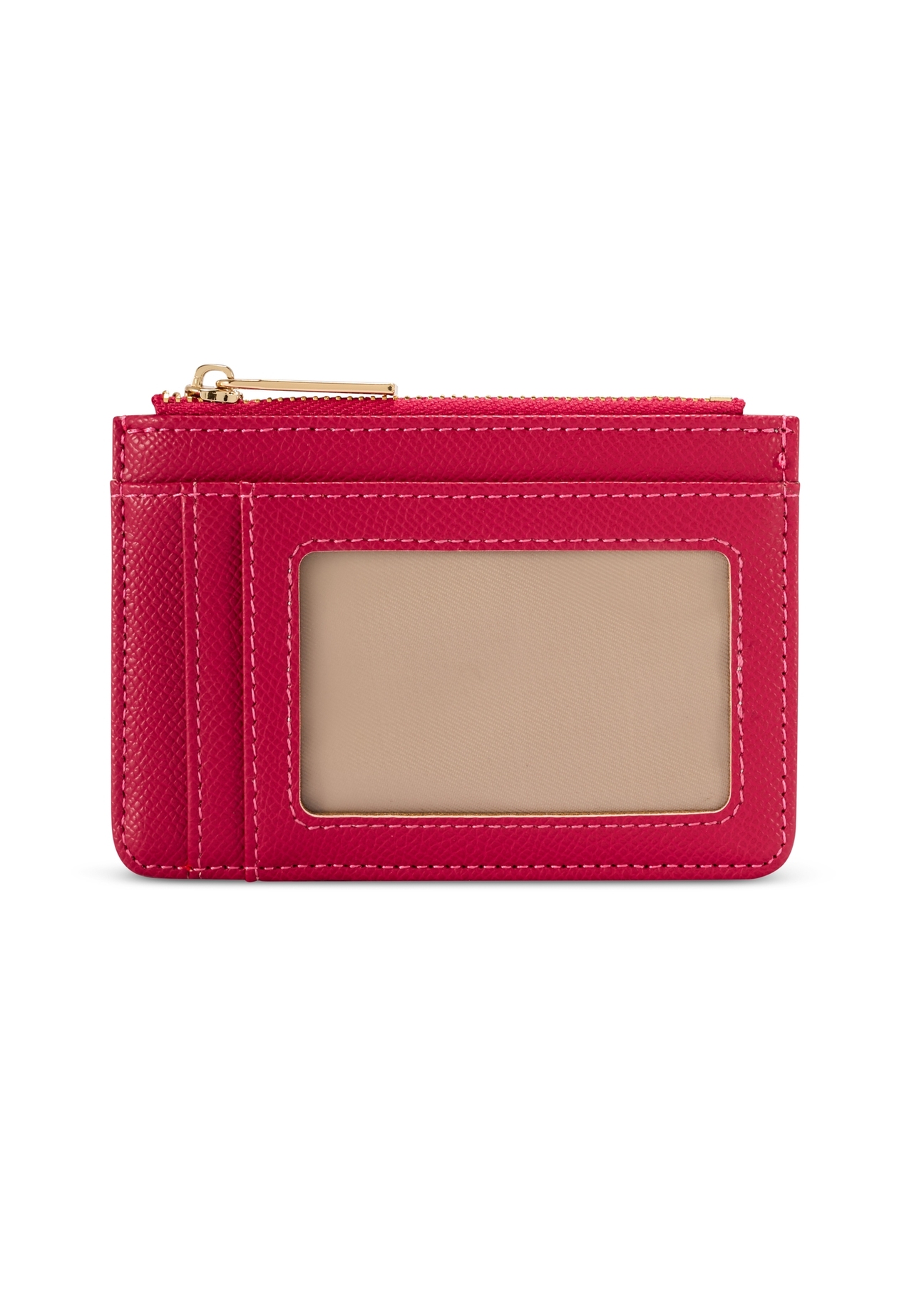 Fuchsia card case POREC-0413-5E(W26), product back view on white background.