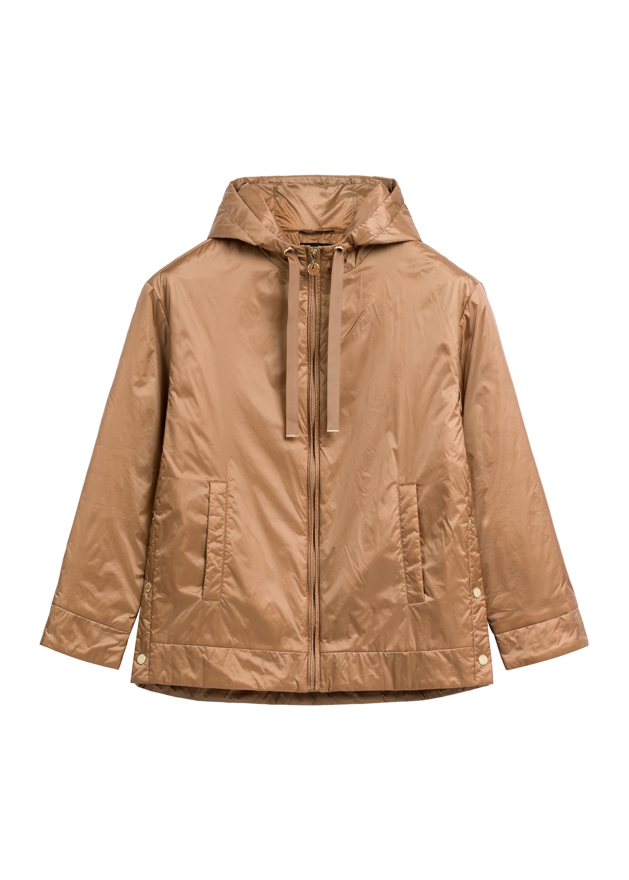 Beige plain women's jacket KURDT-0690-1J(Z26), front product view on white background.