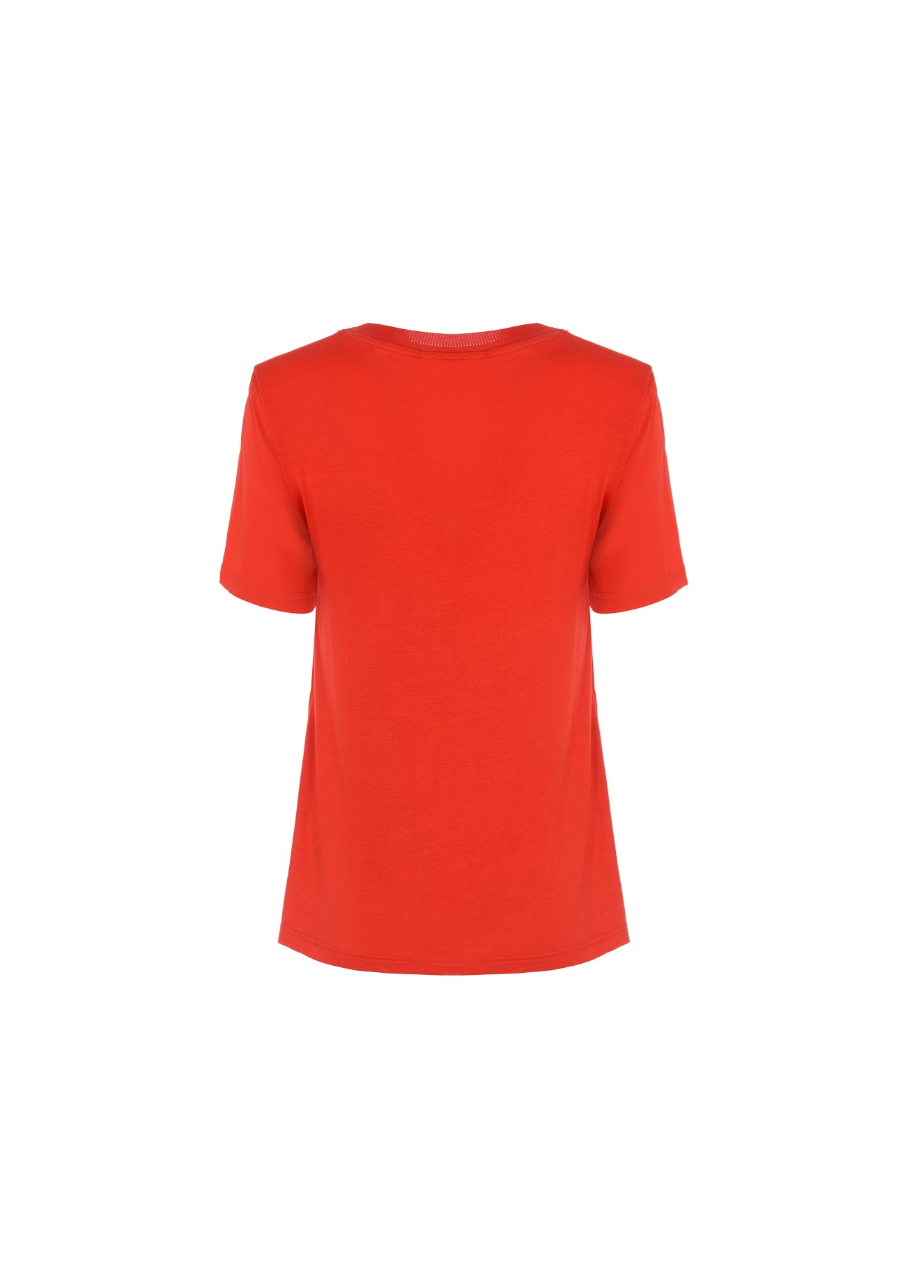 Czerwona bluzka basic damska BLUDT-0076-42(W20)-03