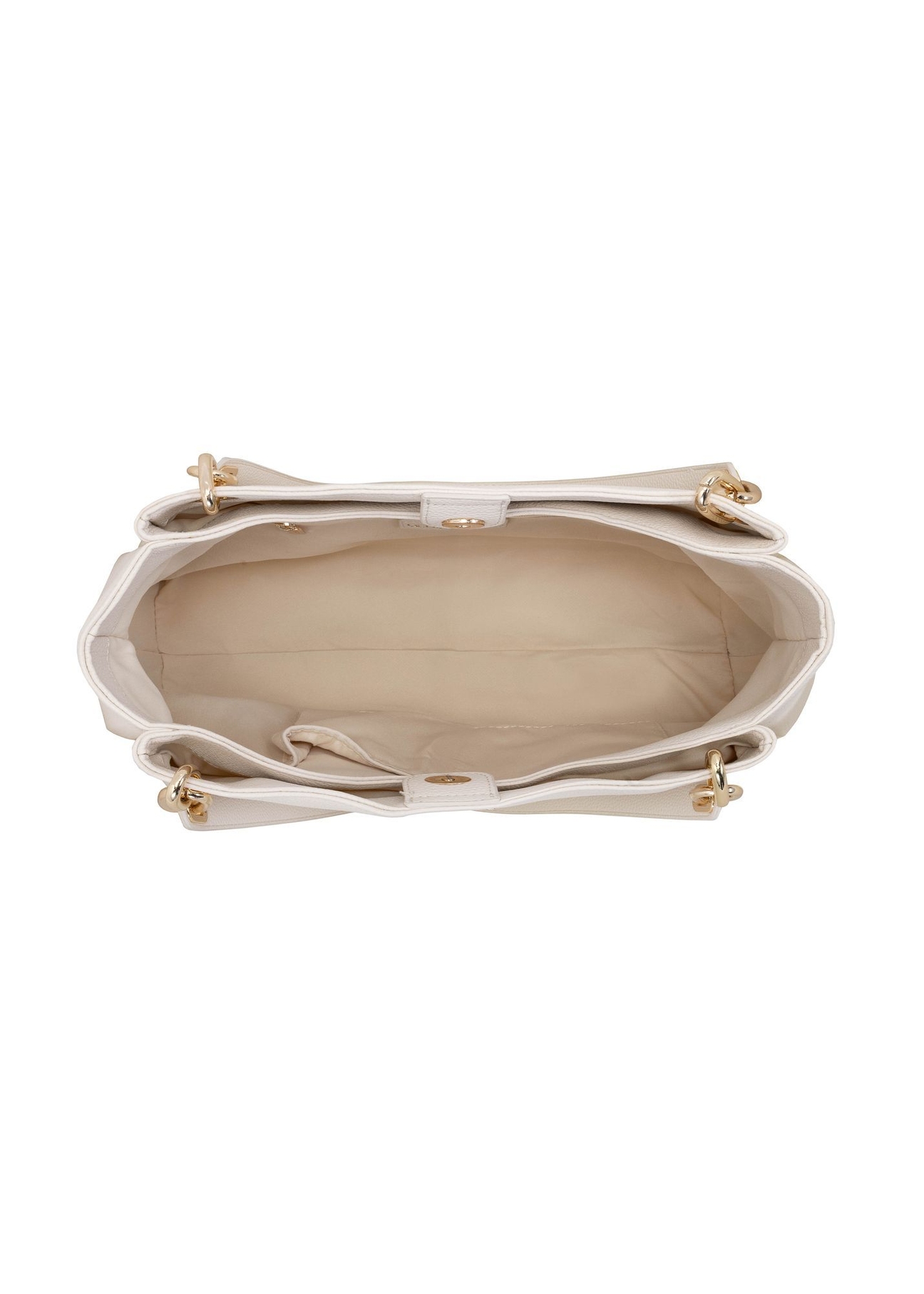 Cream women's imitation leather handbag TOREC-0998-12(W25)-05