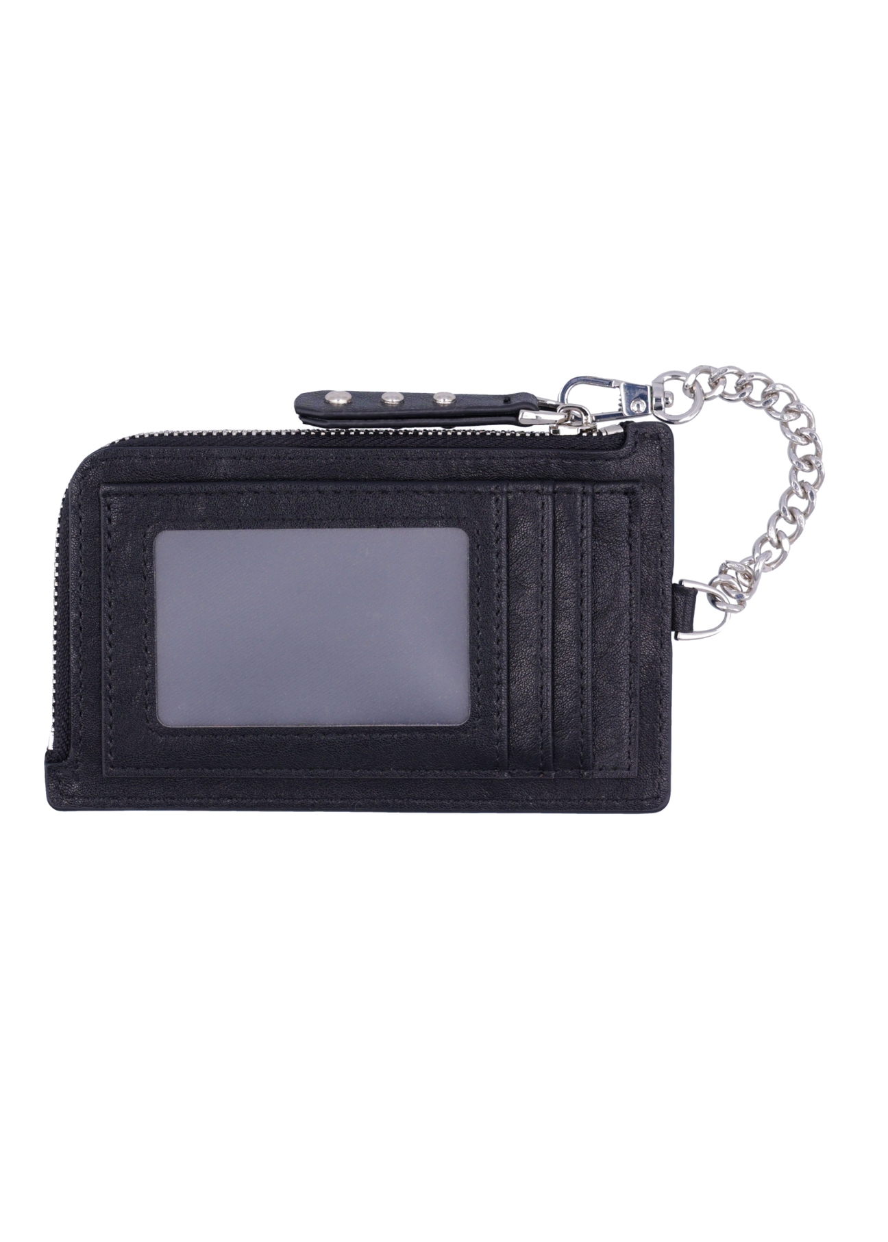 Black women's wallet POREC-0447-99(Z26), product view from the back on a white background.