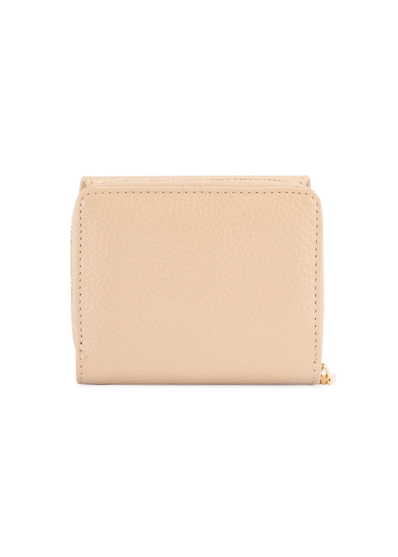 Beige leather women's wallet PORES-0802R-81(Z25), product view from the back on a white background.