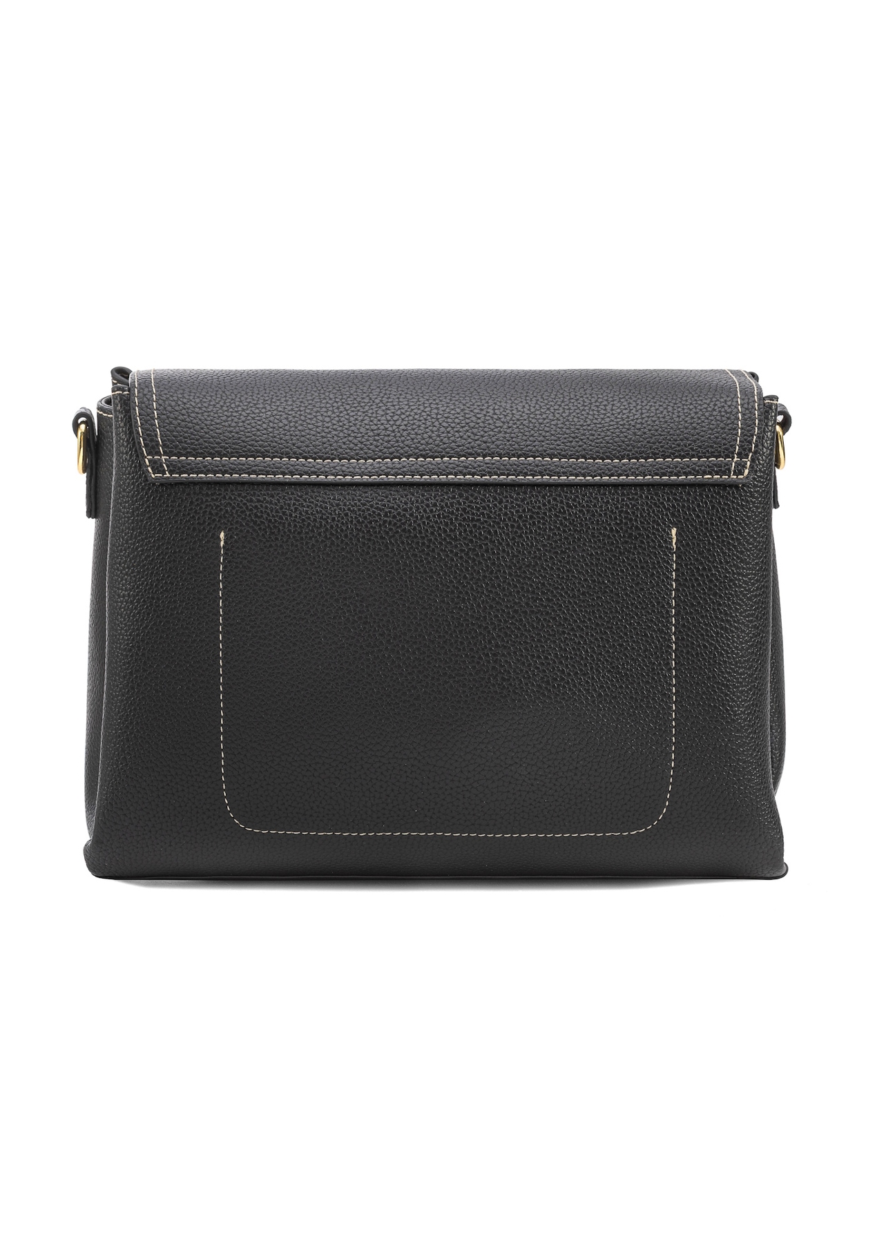 Black women's shoulder bag TOREC-1061-99(Z25), product view from the back on white background.