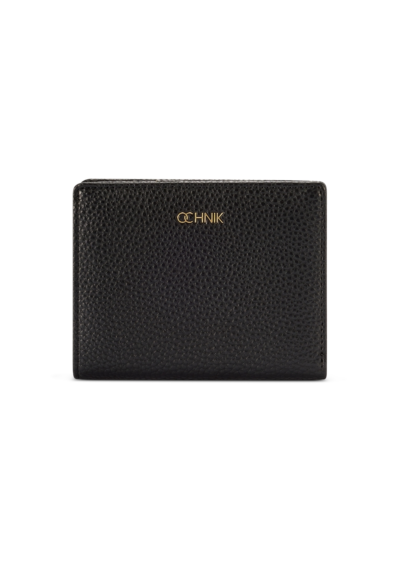 Small black women's wallet POREC-0415-99(W26), front product view on white background.