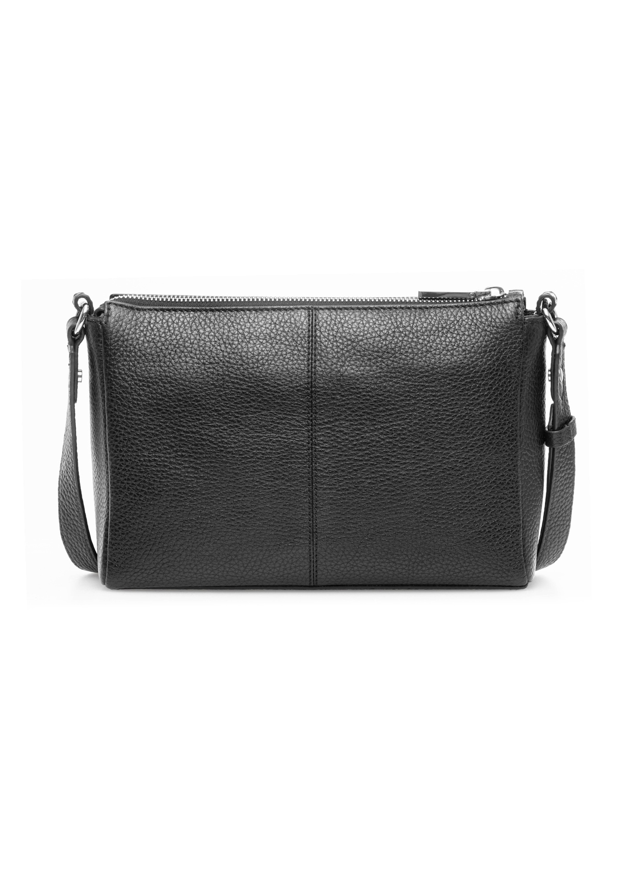 Black leather women's handbag TORES-0982D-99(Z25), product view from the back on white background.