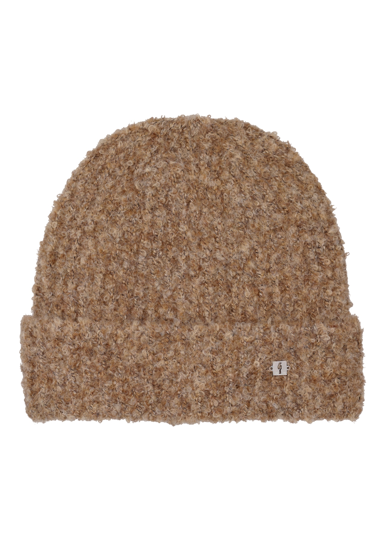 Brown wool-blend hat and scarf set ZESTD-0013-1G(Z26), front view of the hat on a white background.