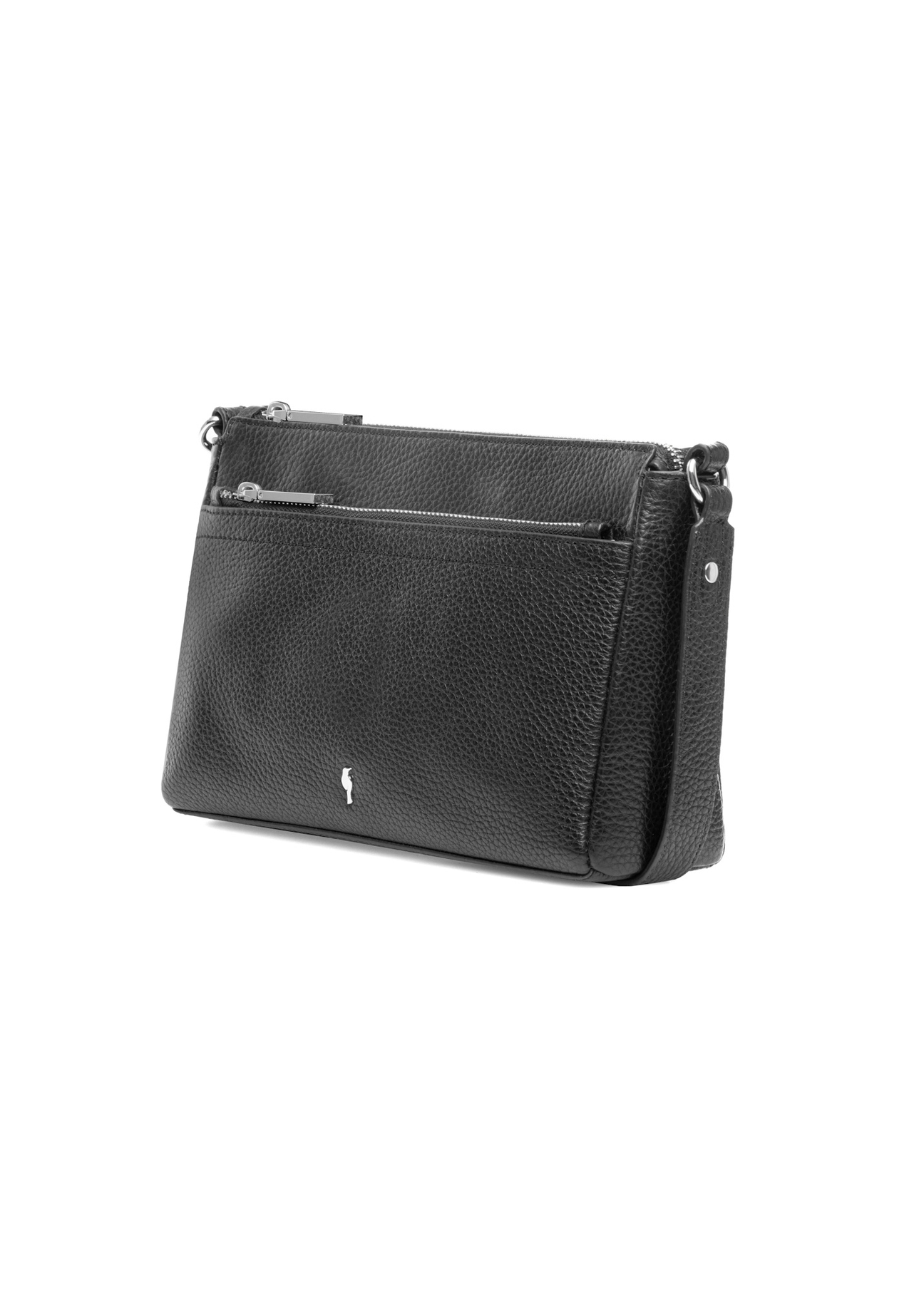 Black leather women's handbag TORES-0982D-99(Z25), diagonal product view on white background.