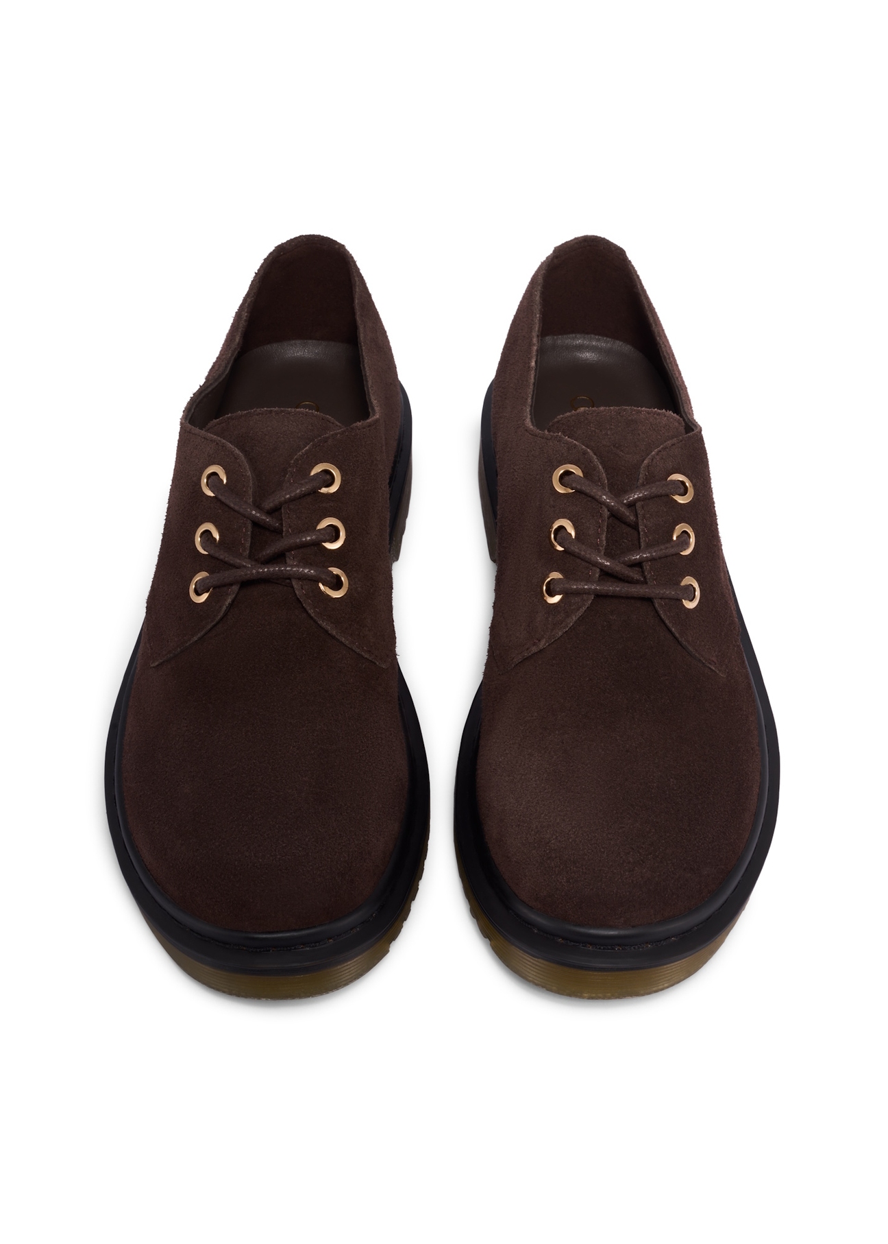 Dark brown suede women's shoes BUTYD-1353-1I(Z26), front product view on white background.