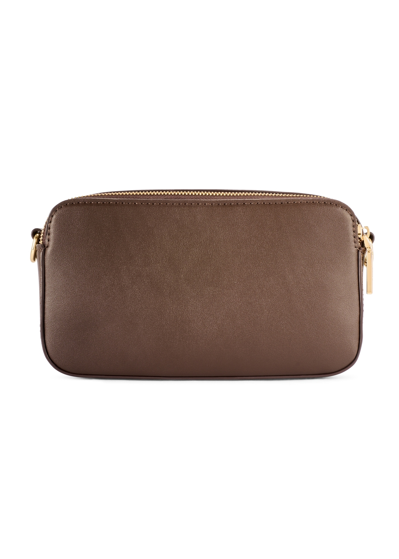 Small brown women's handbag TOREC-1173-1I(W26), product view from the back on a white background.
