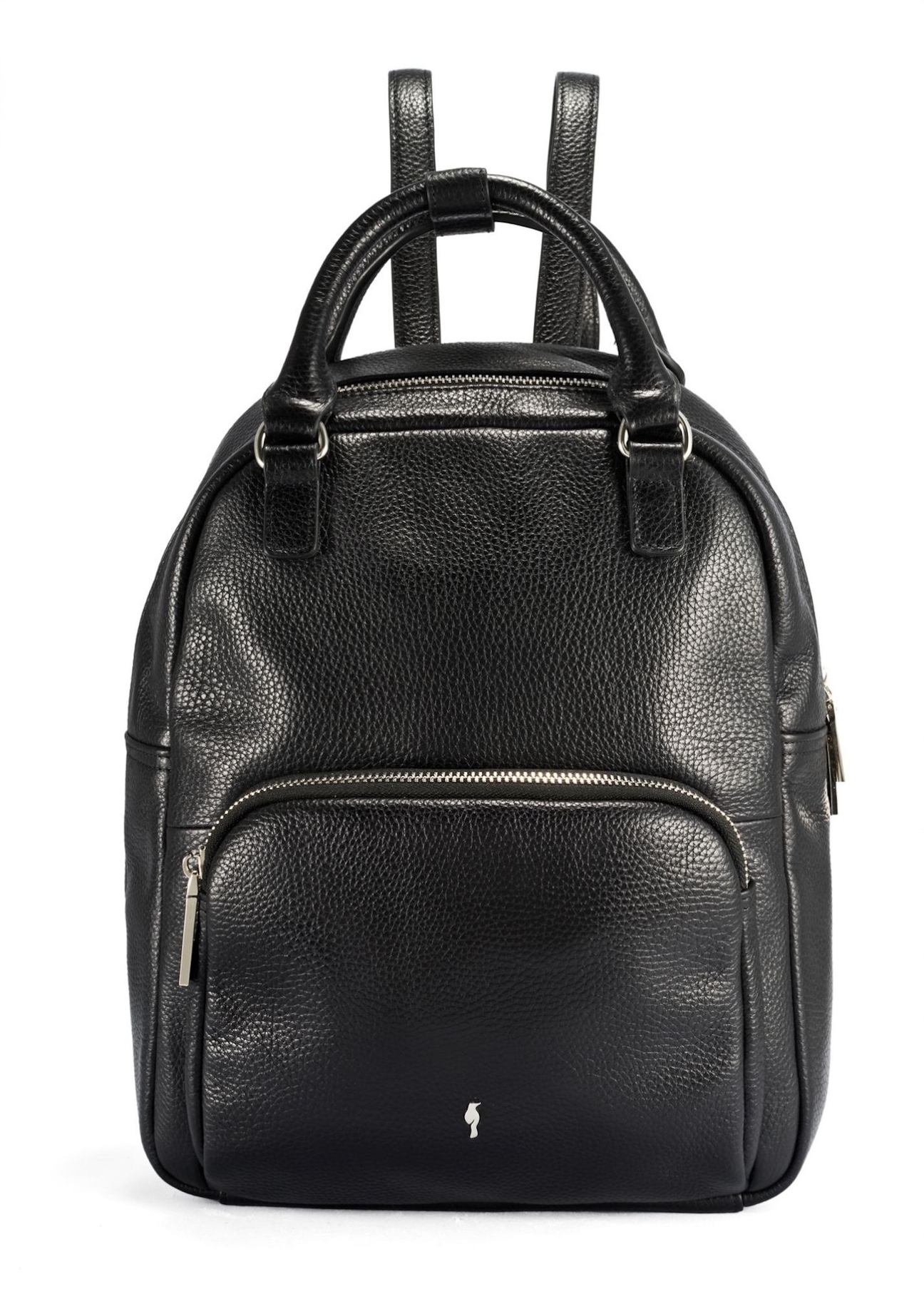 Women's leather black backpack TORES-1146-9I(Z26) - front product view, on white background.