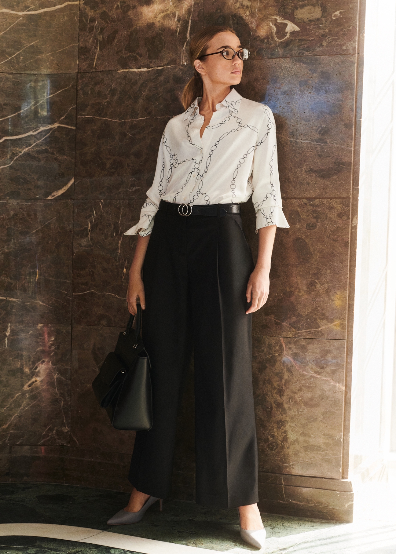 White women's shirt with print KOSDT-0172-0P(Z26)