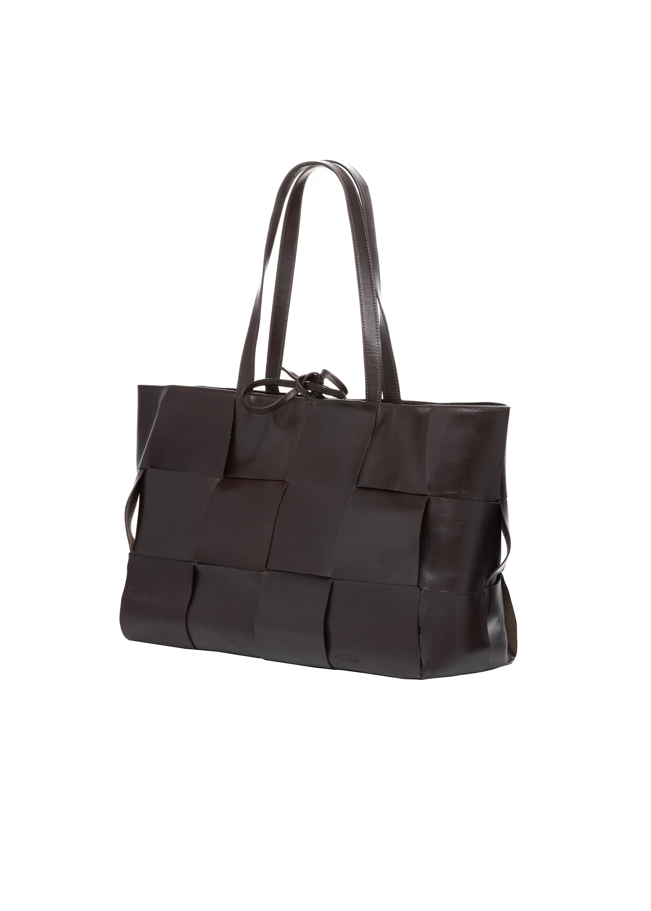 Brown large leather women's handbag TORES-1299-1H(W26), diagonal product view on white background.