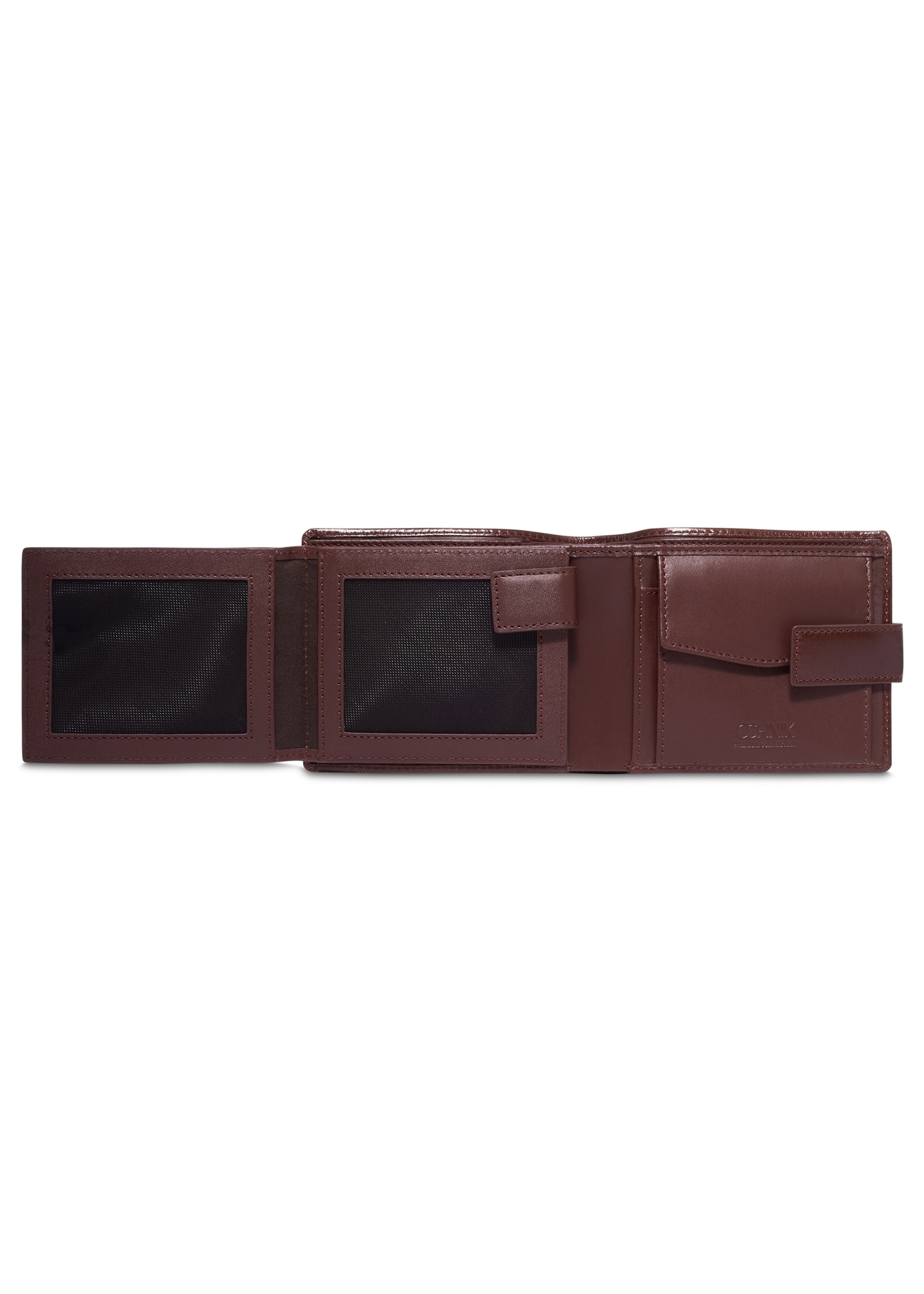 Light brown leather men's wallet PORMS-0731-1G(Z26), product view from the inside on a white background.-02