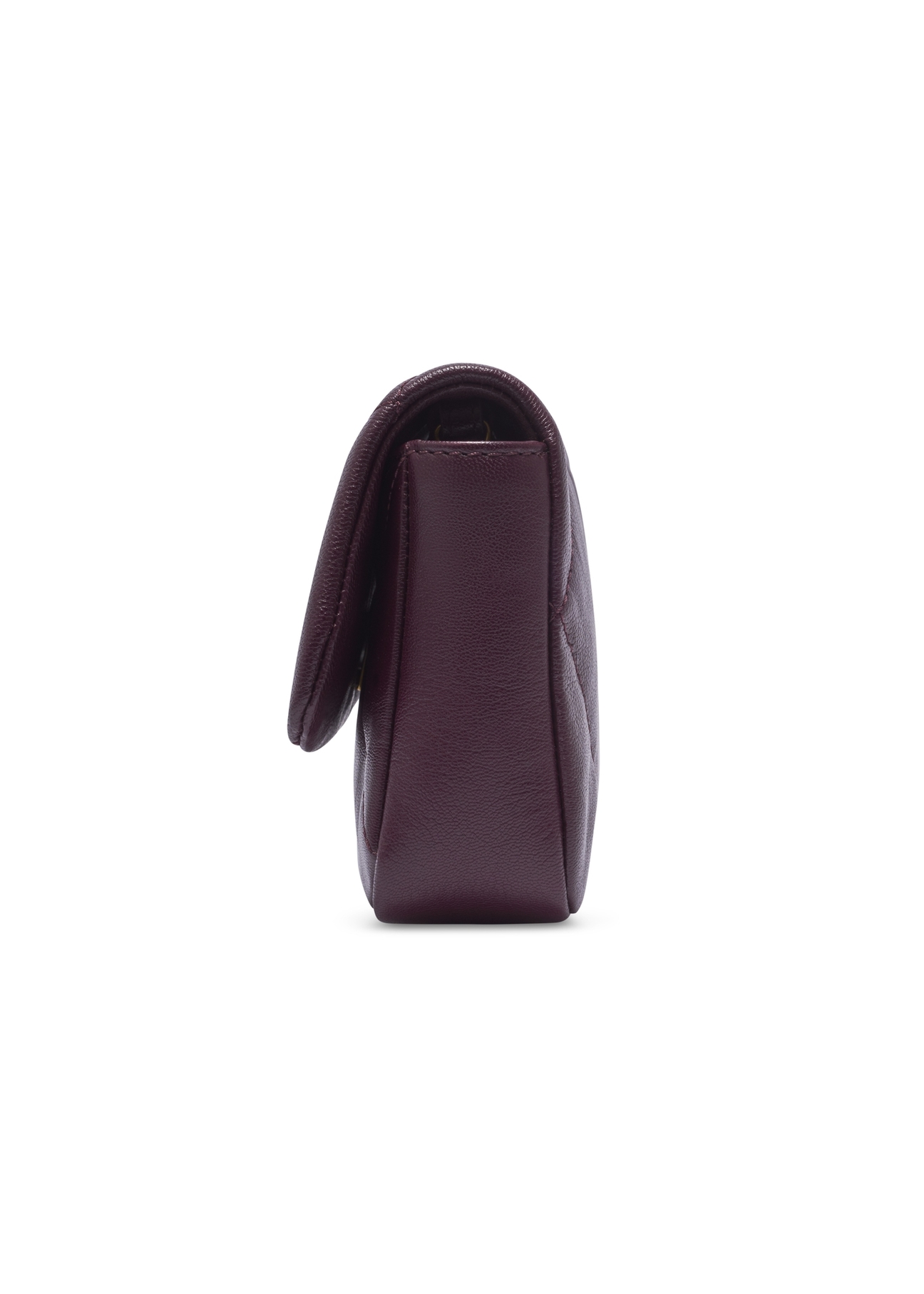 Small burgundy leather women's handbag TORES-1364-4D(Z26), side view of the product on a light background.