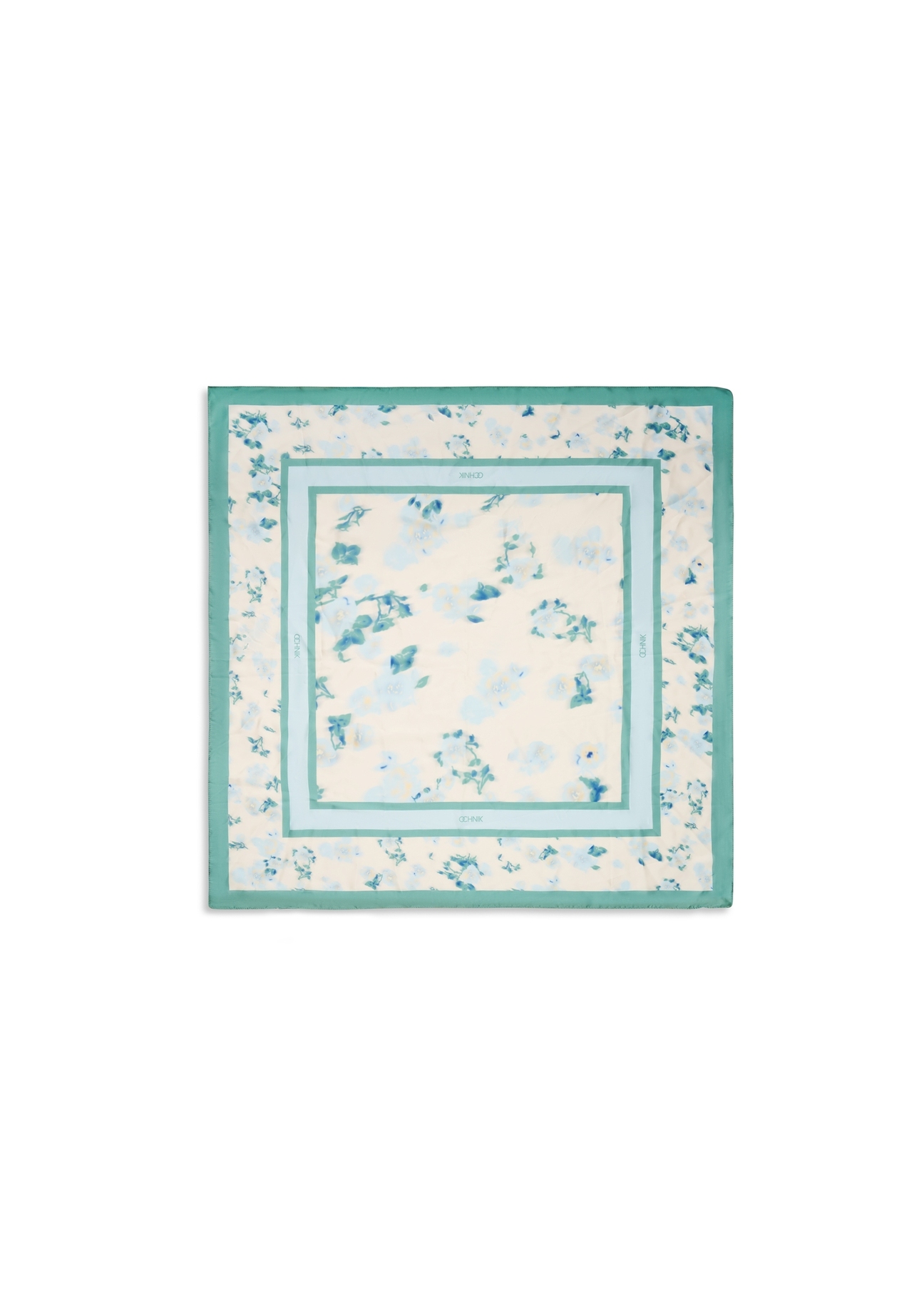 Women's scarf with blue flowers SZADT-0191-7B(W26)