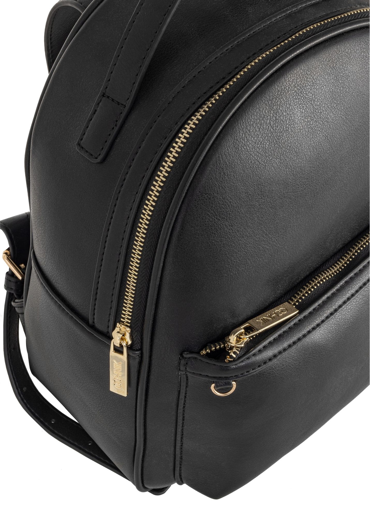 Women's black imitation leather backpack TOREC-0920-99(W24)-05