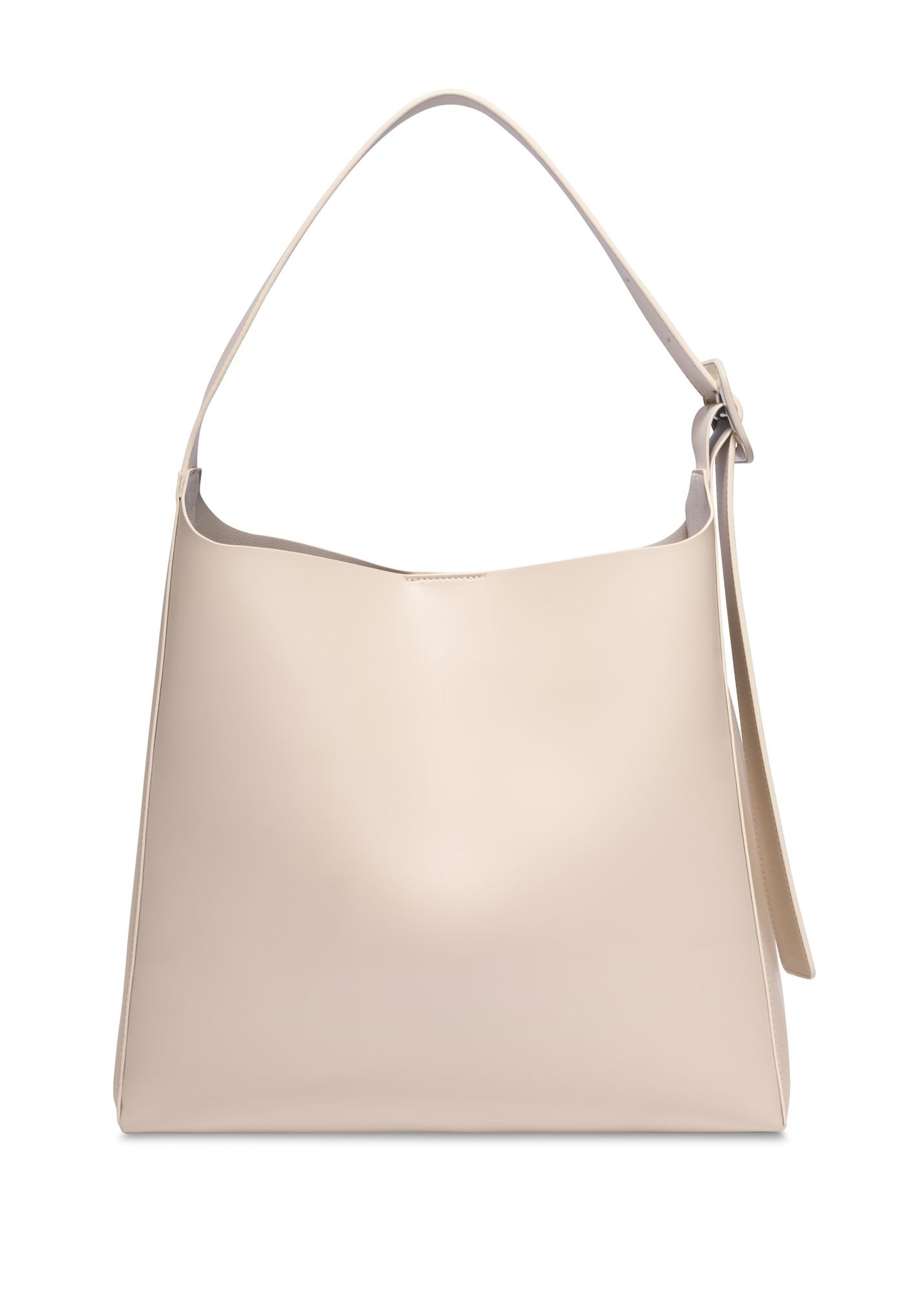 Large cream women's shoulder bag TOREC-1337-0B(Z26) - product view from the back, on a white background.