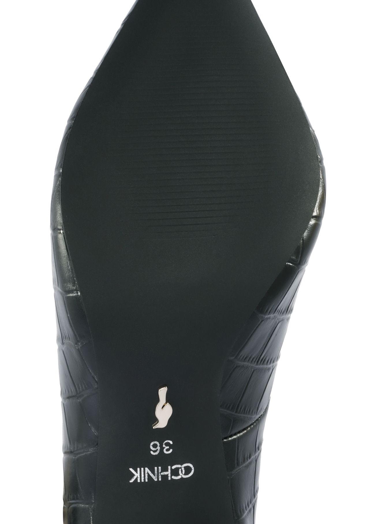 Women's leather croco high heels BUTYD-1211-99(Z25), product view from below on a white background.