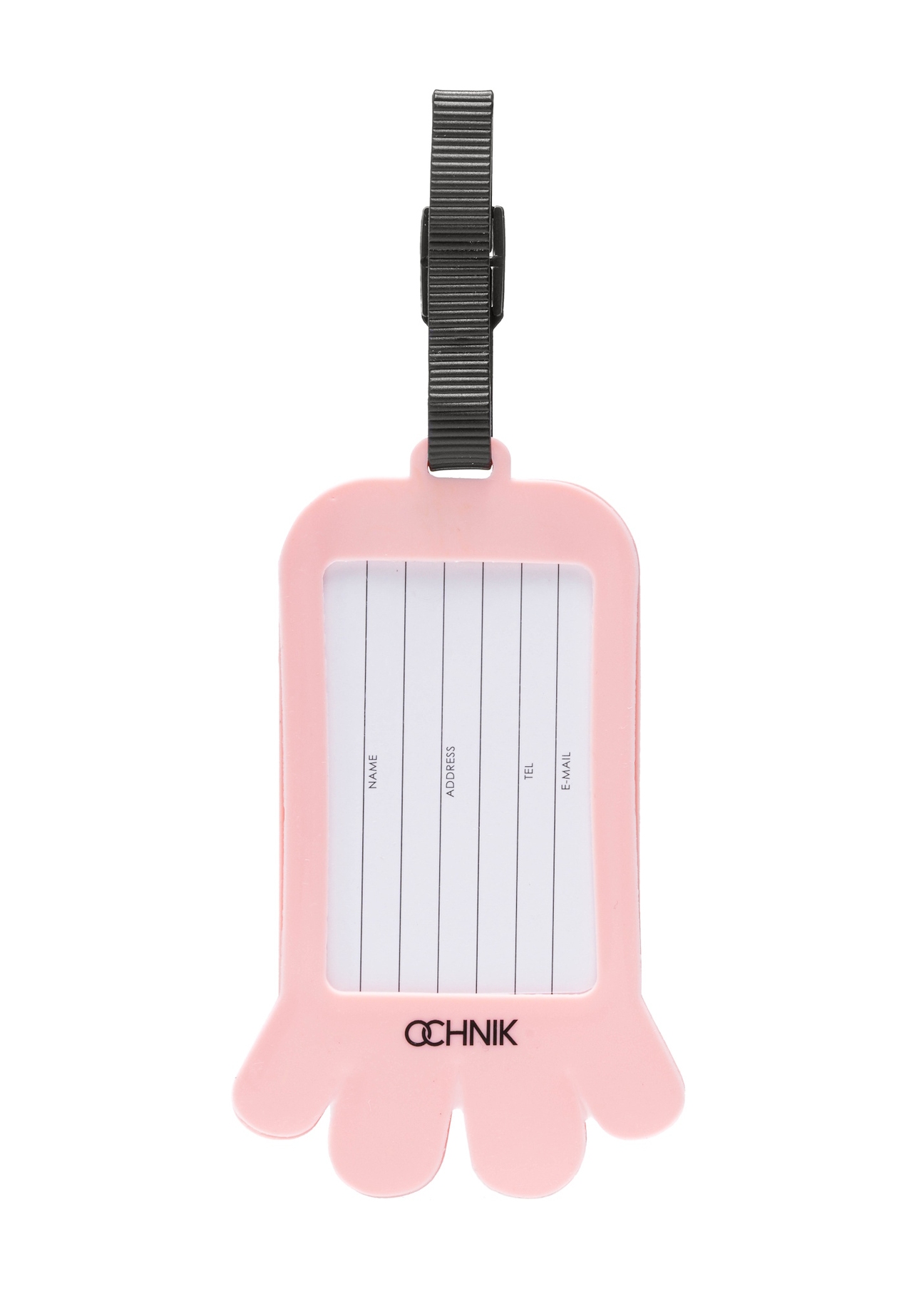 Luggage tag AW-012-0004-31(W25), product back view on white background.