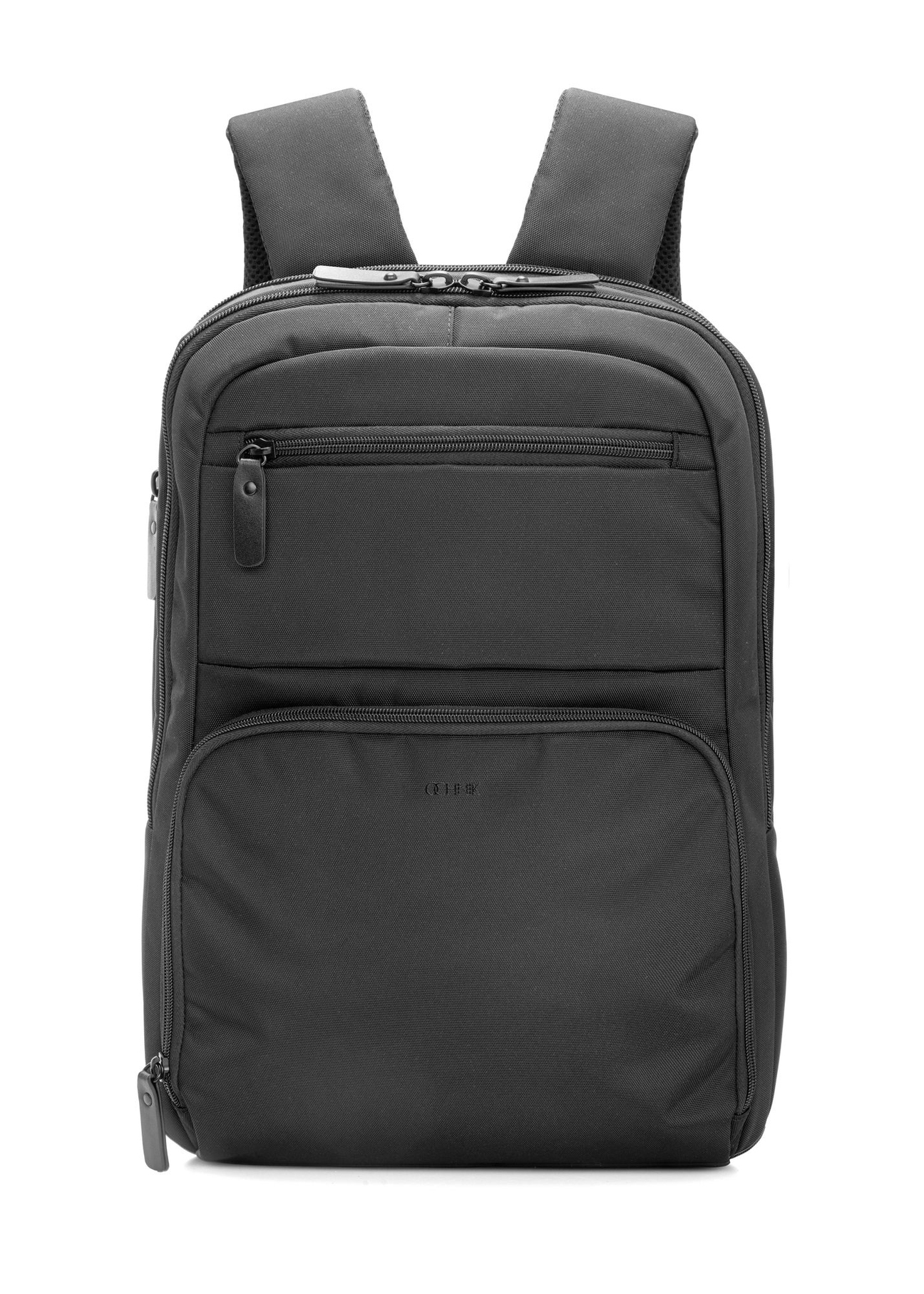 Black large men's backpack TORMN-0389-99(W26) - front product view, on white background.