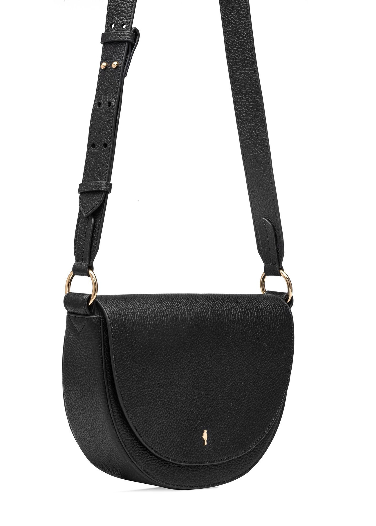 Black leather women's handbag TORES-0895D-99(Z25), diagonal view of the product on a white background.