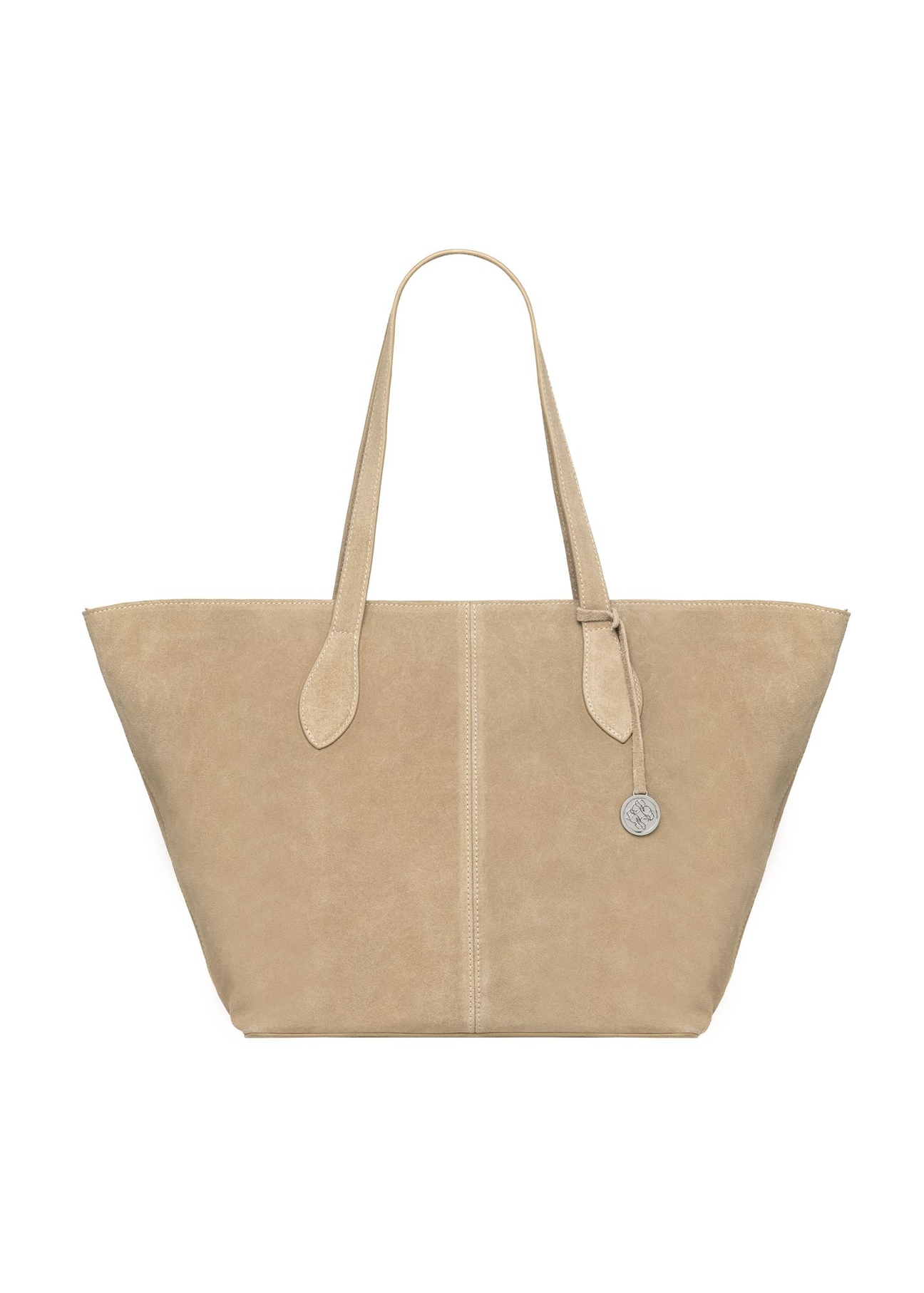 Women's shopper bag in cool beige color TORES-1407-1K(Z26) - front view of the product, on a white background.
