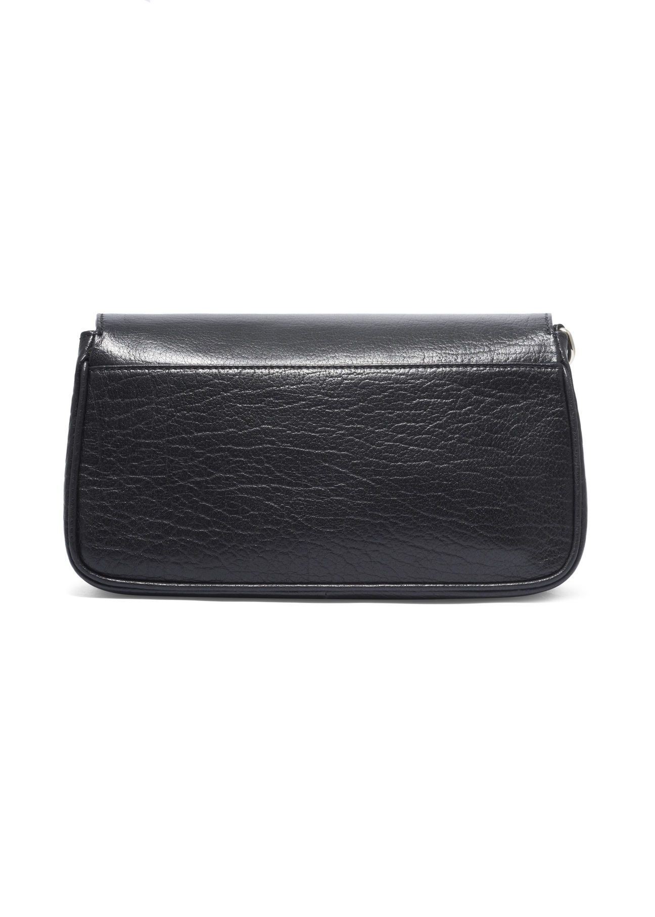 Classic black leather women's handbag TORES-1371-99(Z26), product view from the back on a white background.