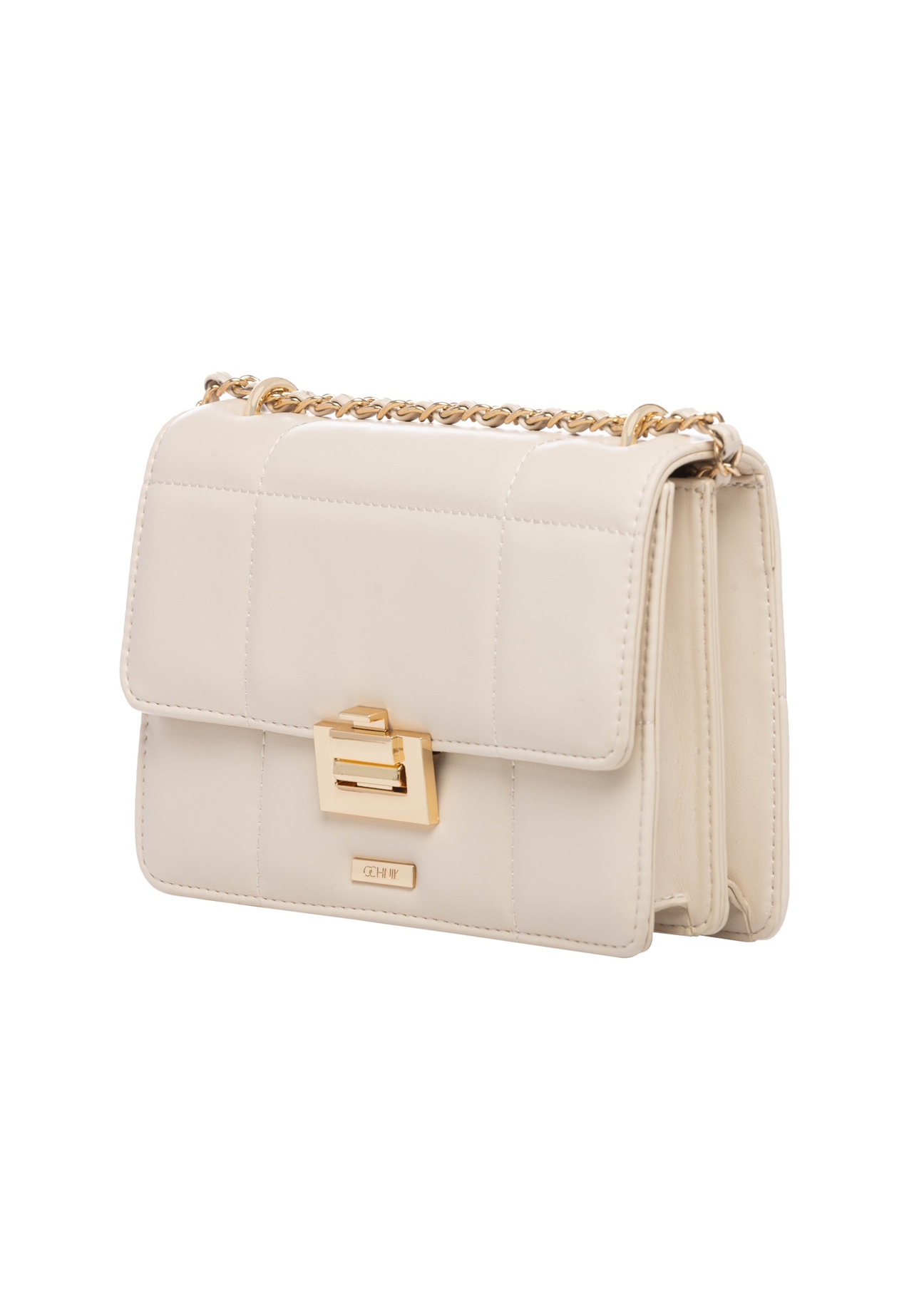 Small cream-colored women's handbag TOREC-1186-0B(W26), diagonal product view on a white background.