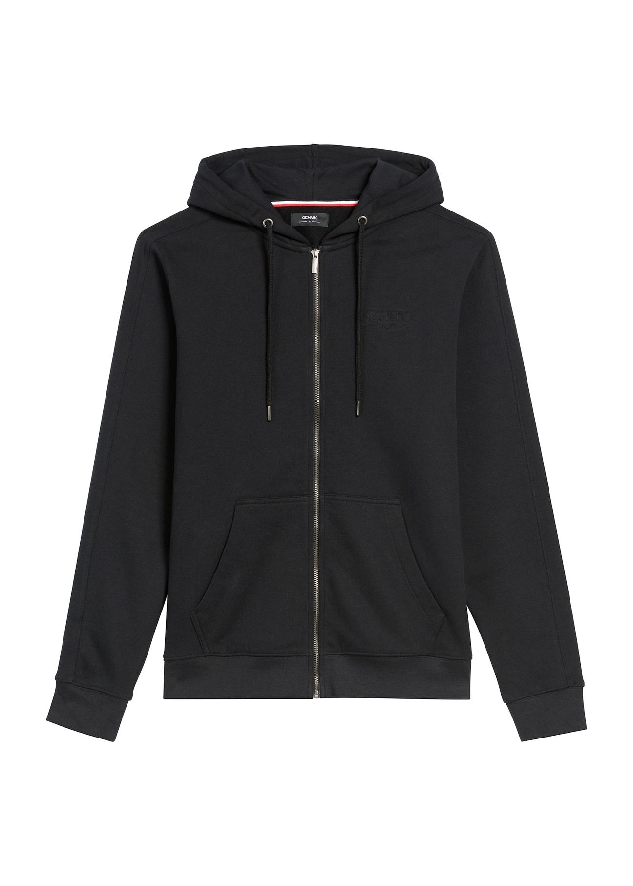 Men's black hooded sweatshirt BLZMT-0074-99(Z25), product view from the front on a white background.