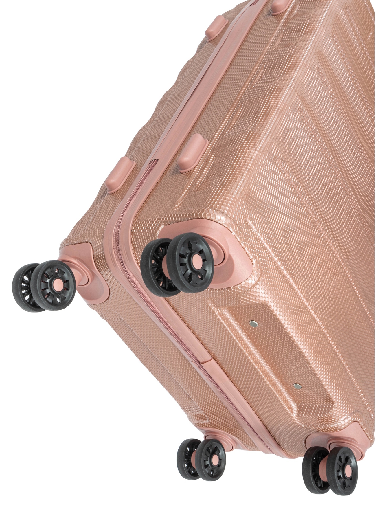 Medium suitcase on wheels WALPC-0015-5B-24(W26), close-up of the product wheels on a white background.