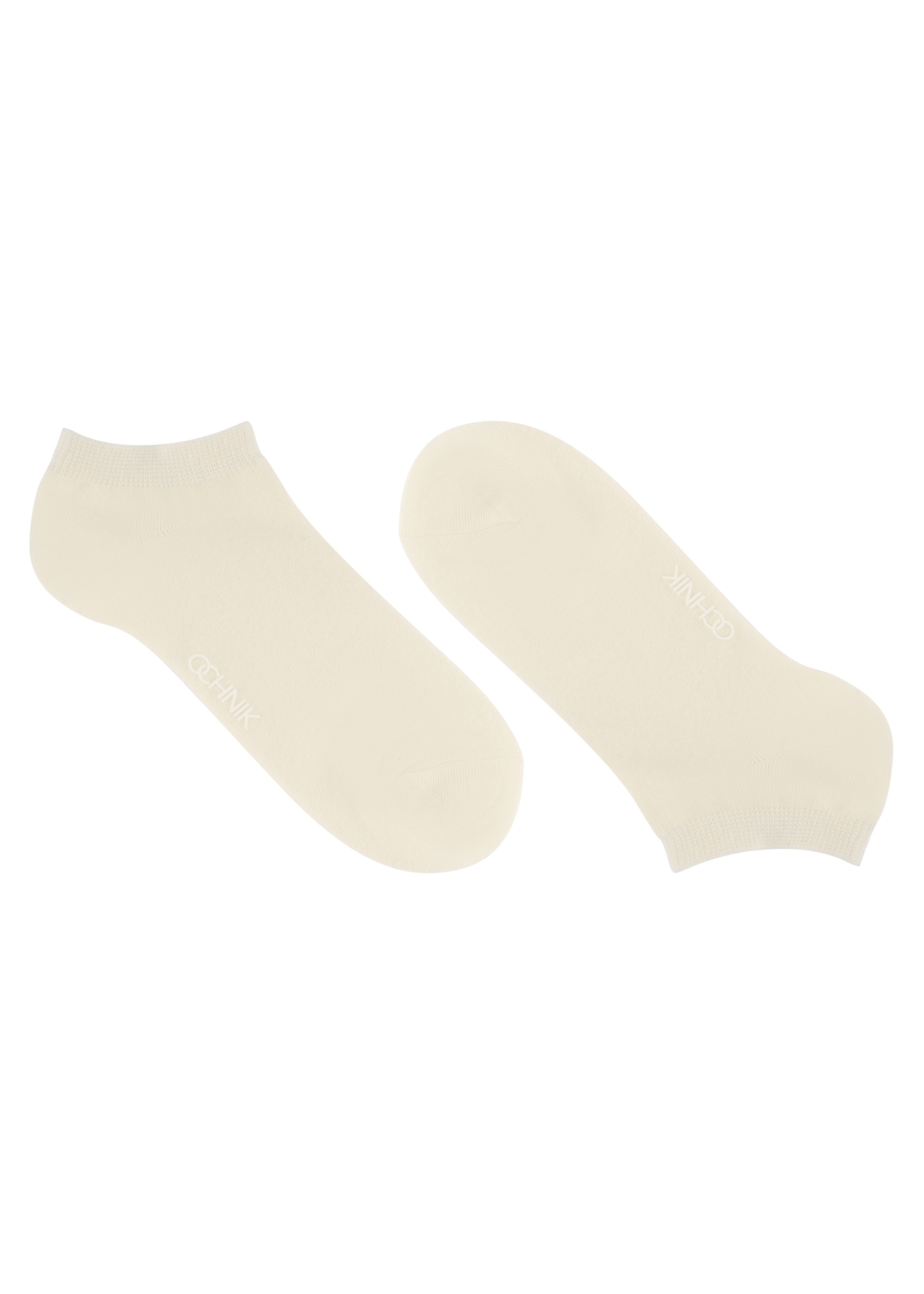 Cream men's short socks SKAMT-0151B-0B(W26), side product view on white background.