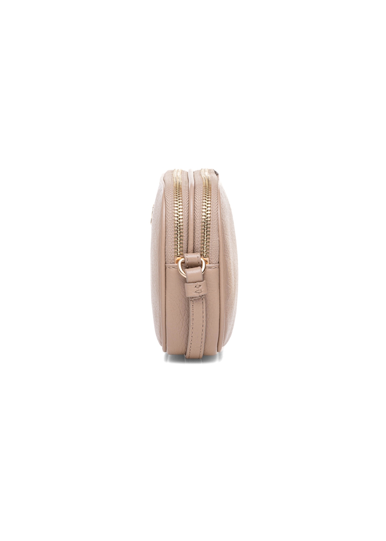 Small beige leather women's handbag TORES-0466D-81(Z25), side product view on white background.