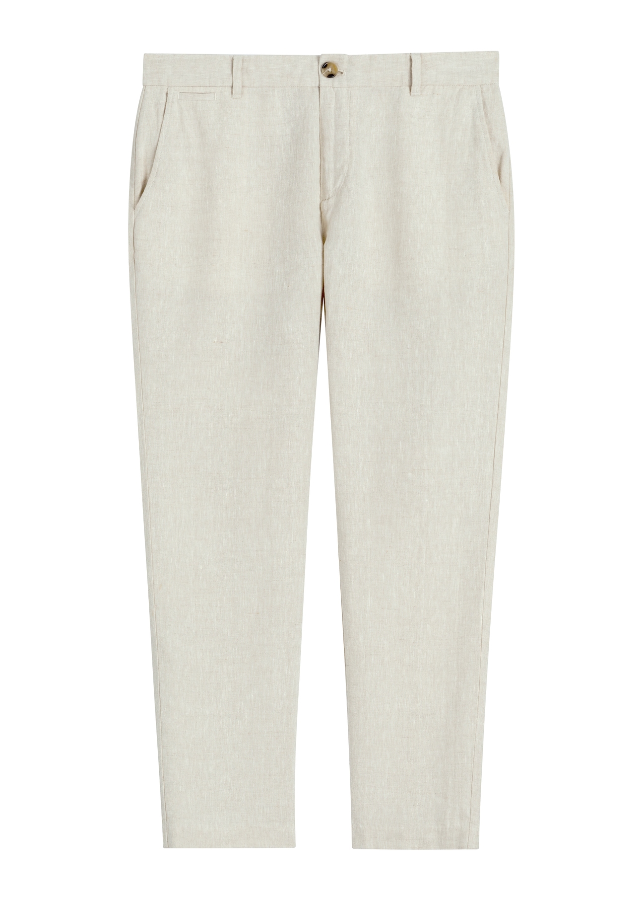 Beige linen men's trousers SPOMT-0119-1B(W26)