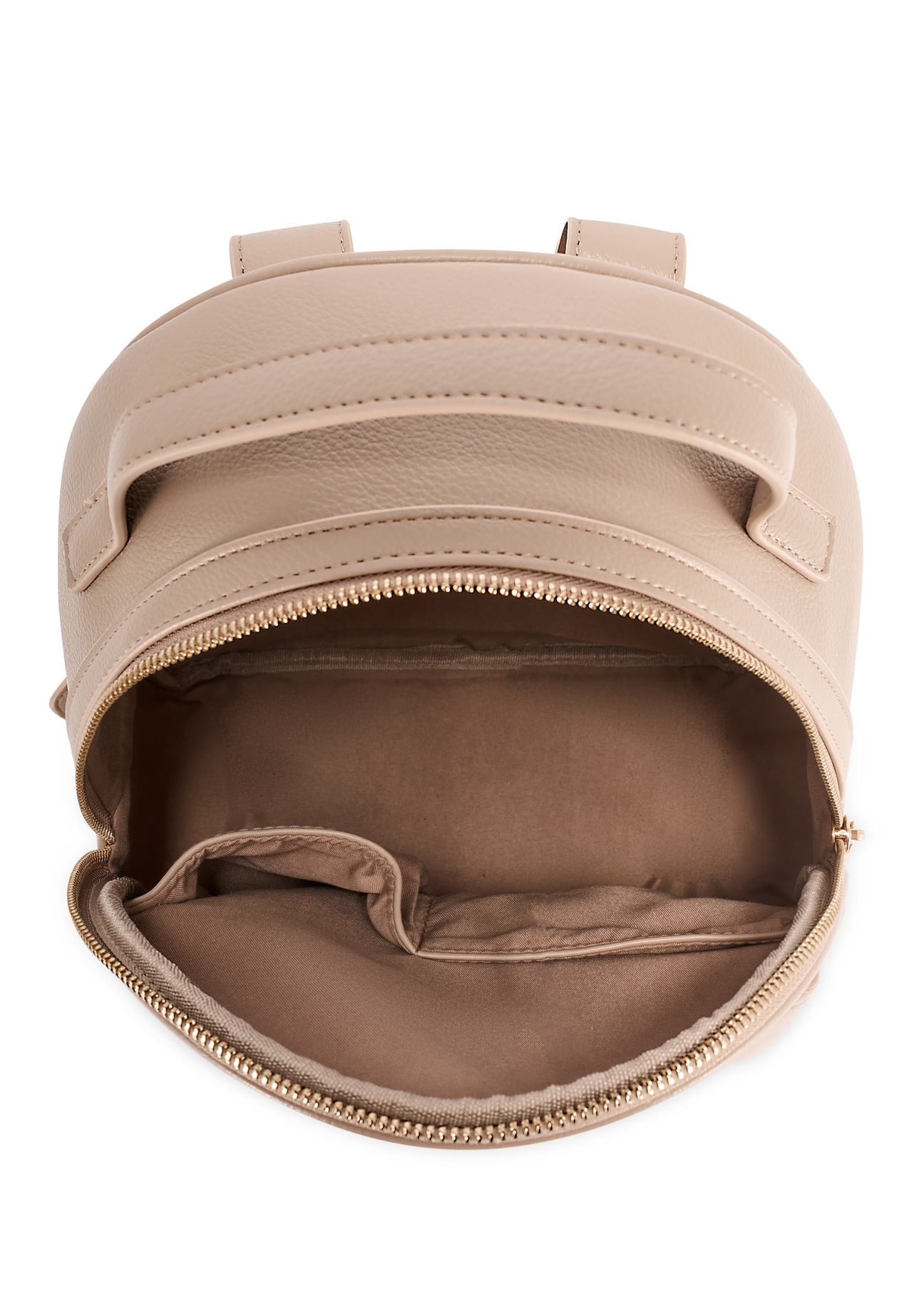 Beige women's medium backpack TOREC-0920-1D(W26), product view from above on a white background.