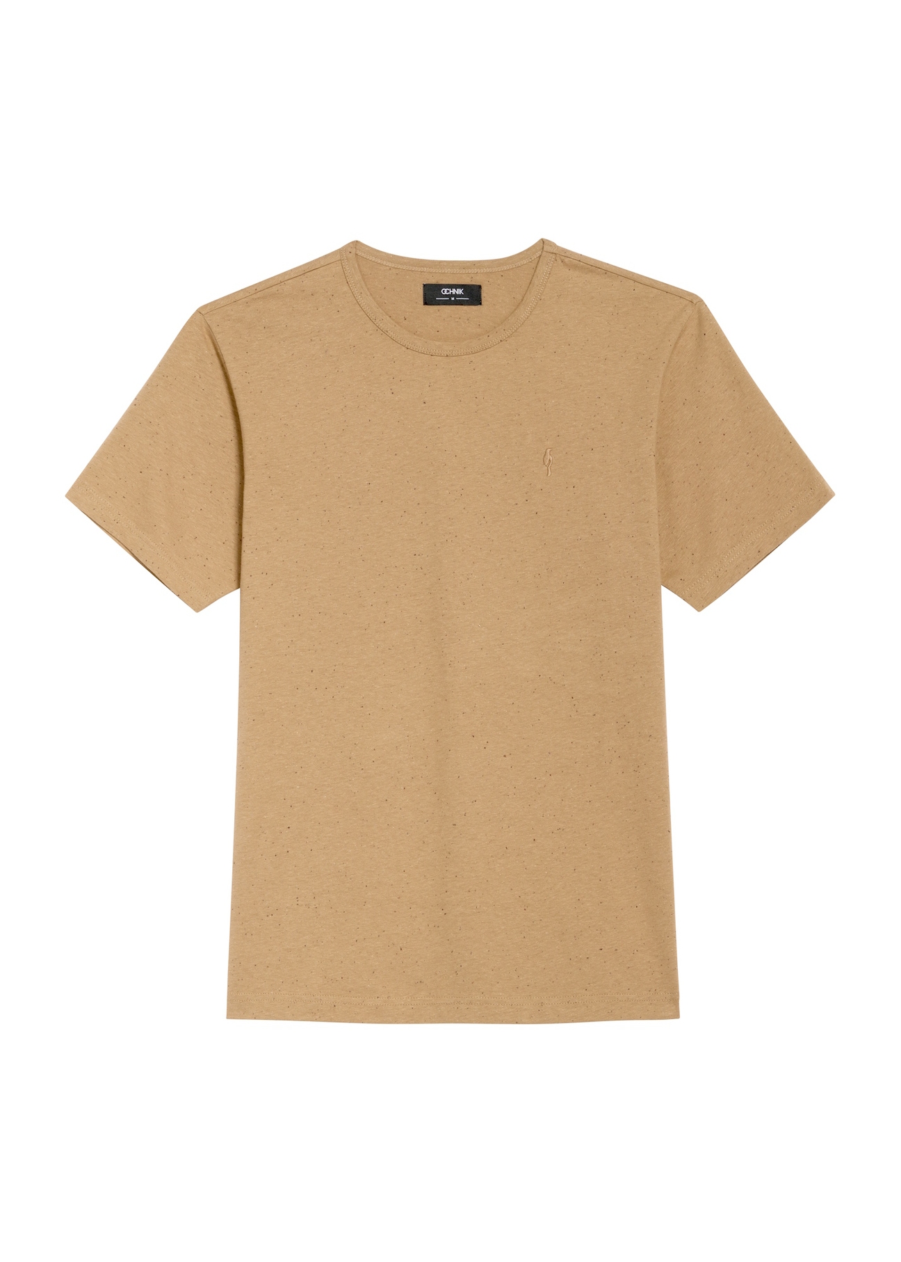 Men's camel T-shirt TSHMT-0130-24(Z25), front product view on white background.