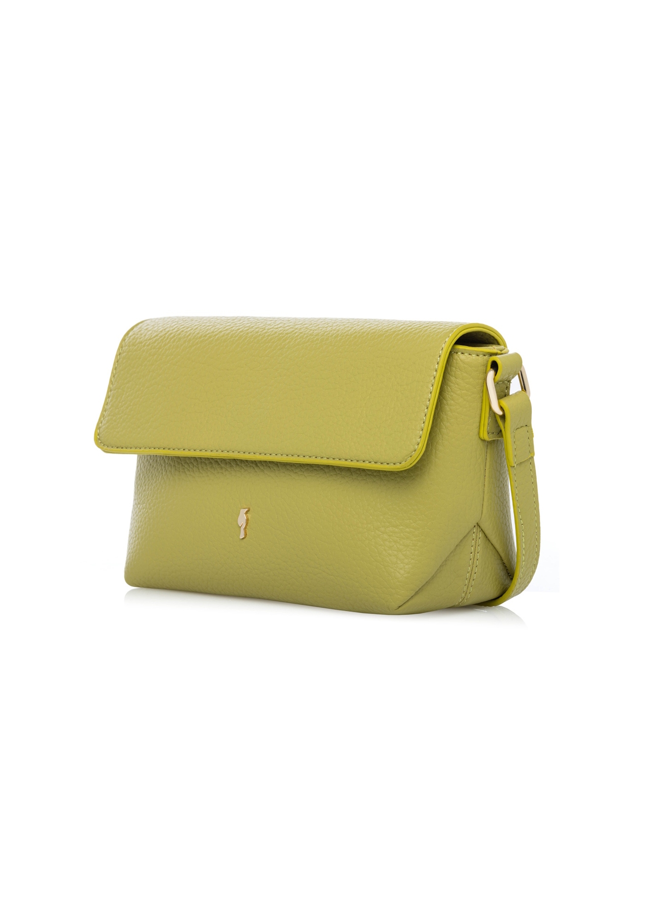 Lime green small women's shoulder bag TOREC-0916-8G(W26), diagonal product view on white background.