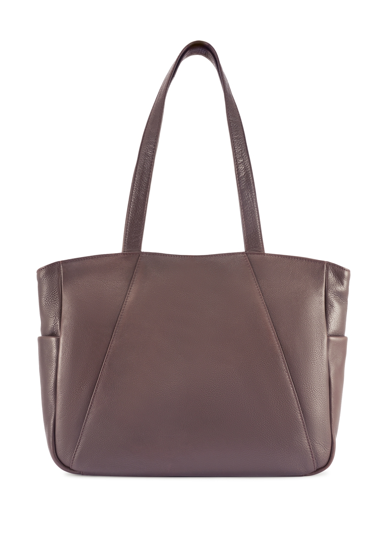 Brown leather women's shopper bag TORES-1255-1I(W26)